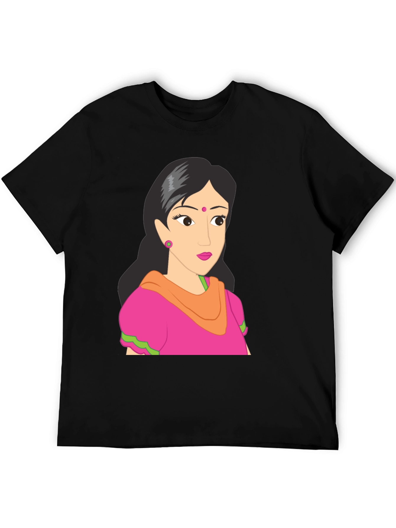 Black Cartoon Graphic T-Shirt - Black view 5