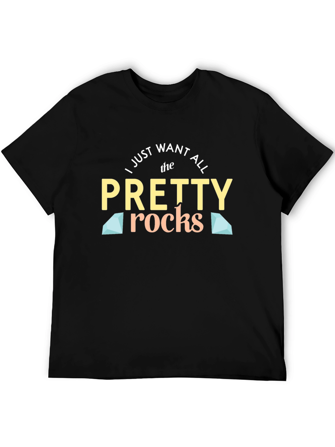 Black Pretty Rocks T-Shirt - Gemstone Lover Tee view 5