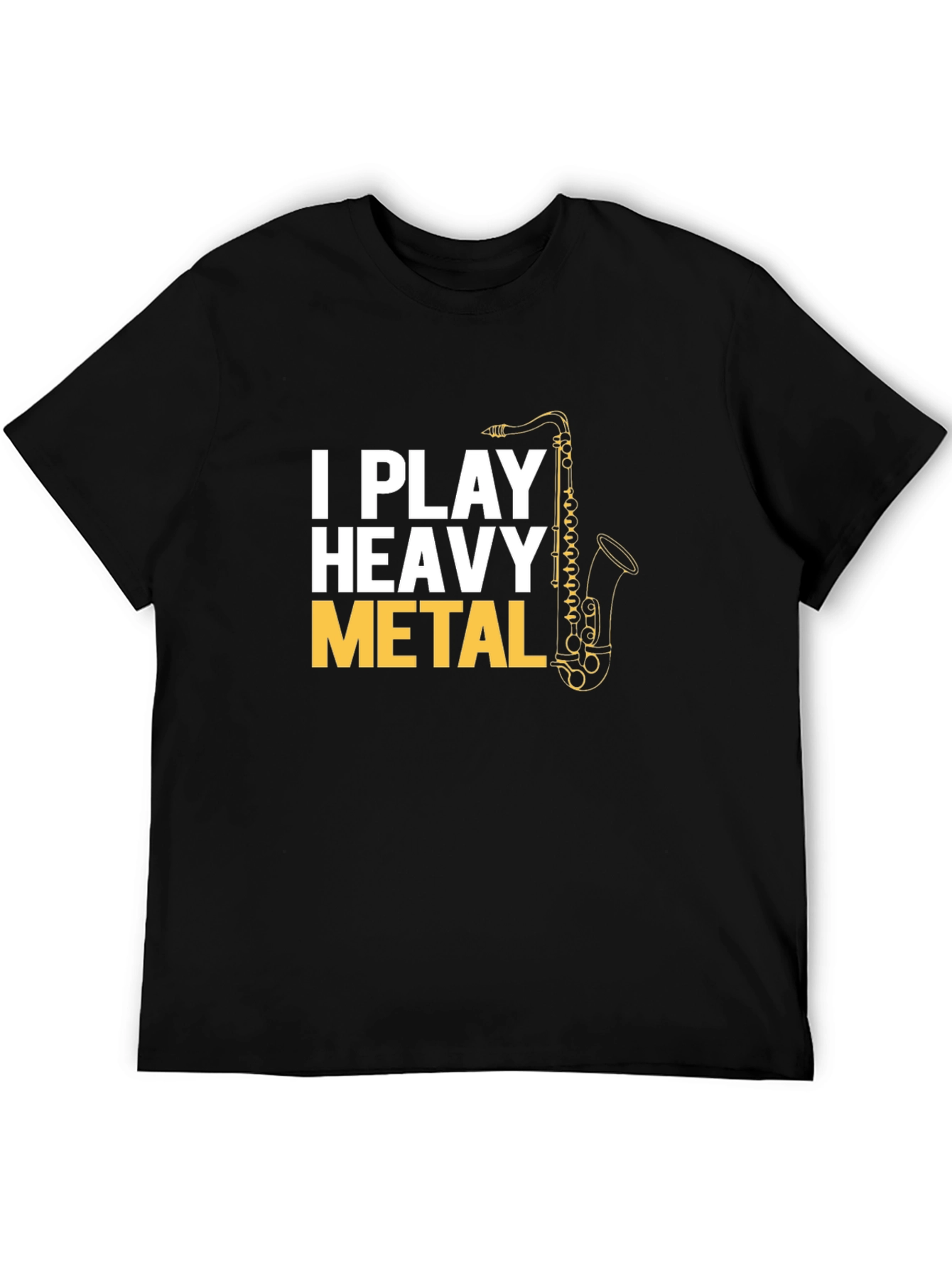 Black I Play Heavy Metal Saxophone T-Shirt view 5