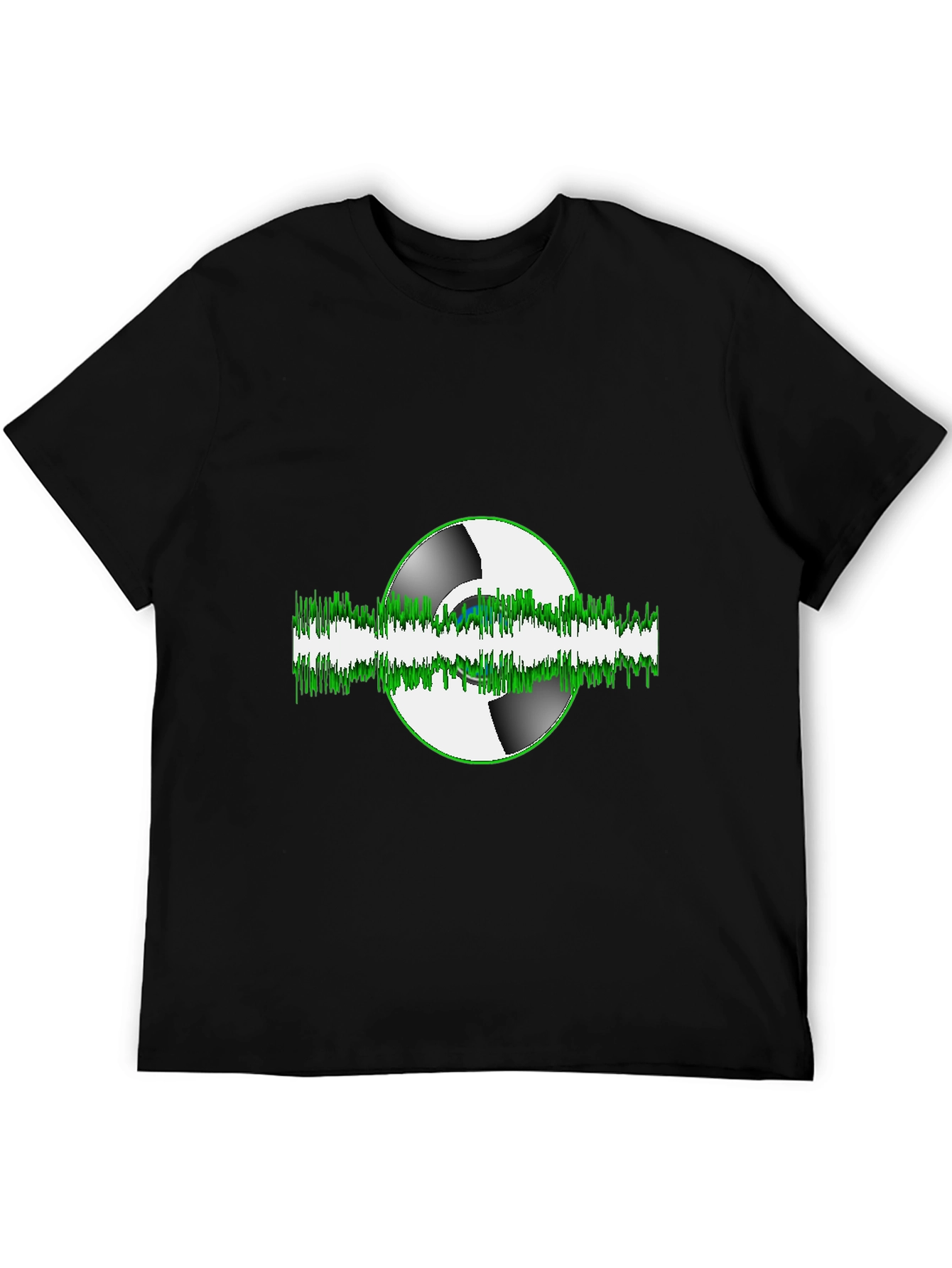 Black Vinyl Wave Graphic Tee - Music Lover's T-Shirt view 5