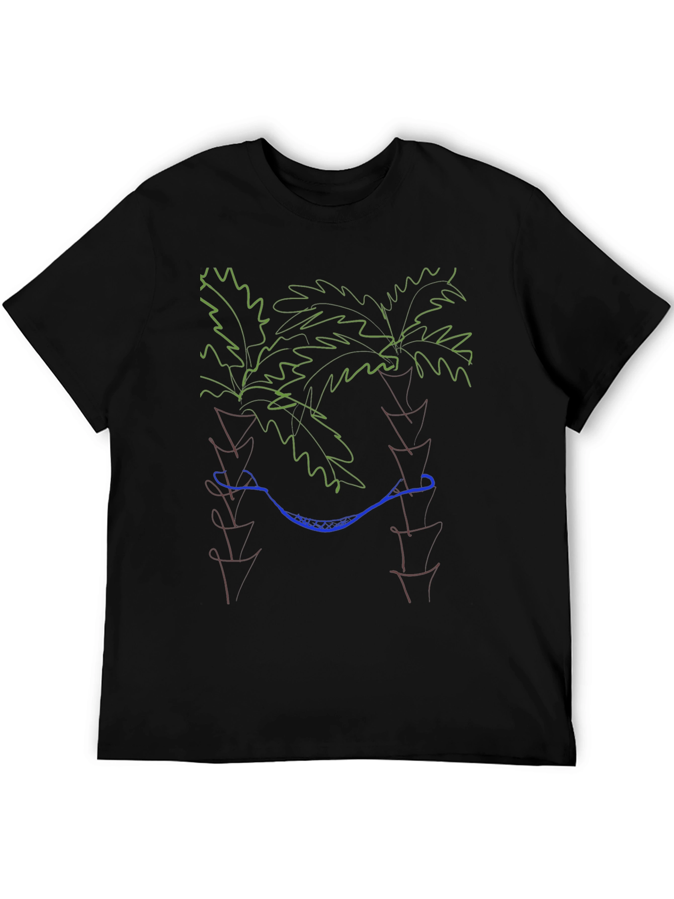 Black Palm Tree Hammock Graphic Tee - Relaxed Style view 5