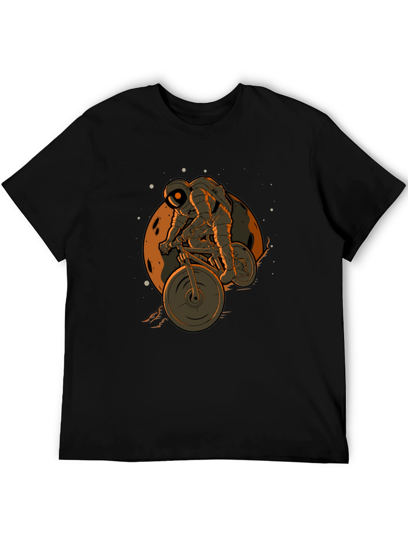 Black Astronaut Biking on the Moon T-Shirt view 5