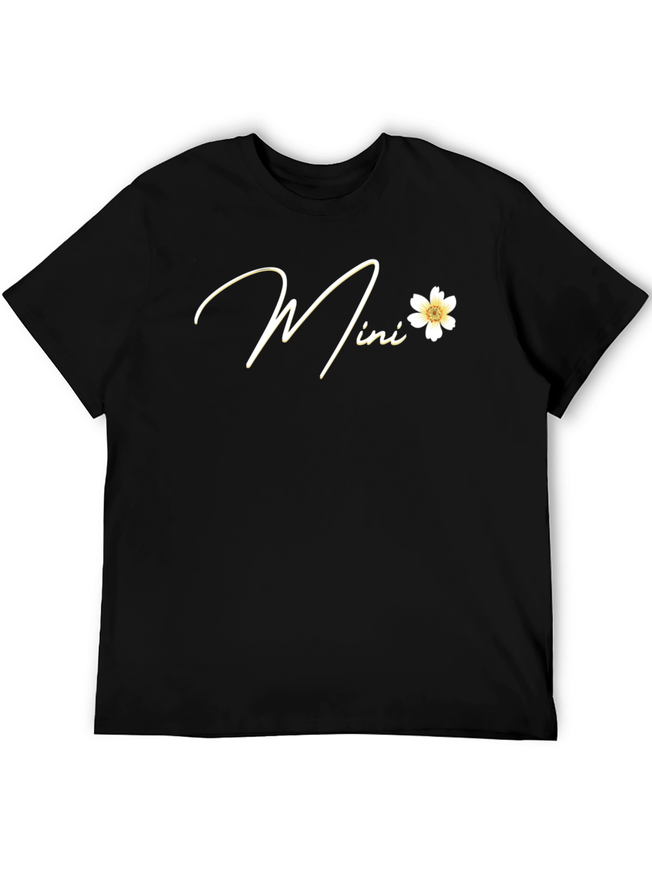 Black Mini Flower Graphic Black T-Shirt view 5