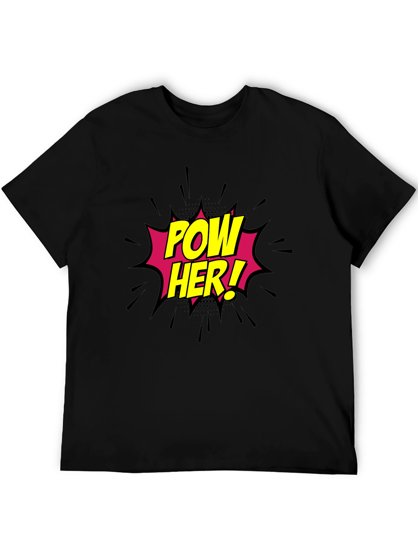 Black Pow Her! Black Graphic Tee - Comic Book Style view 5