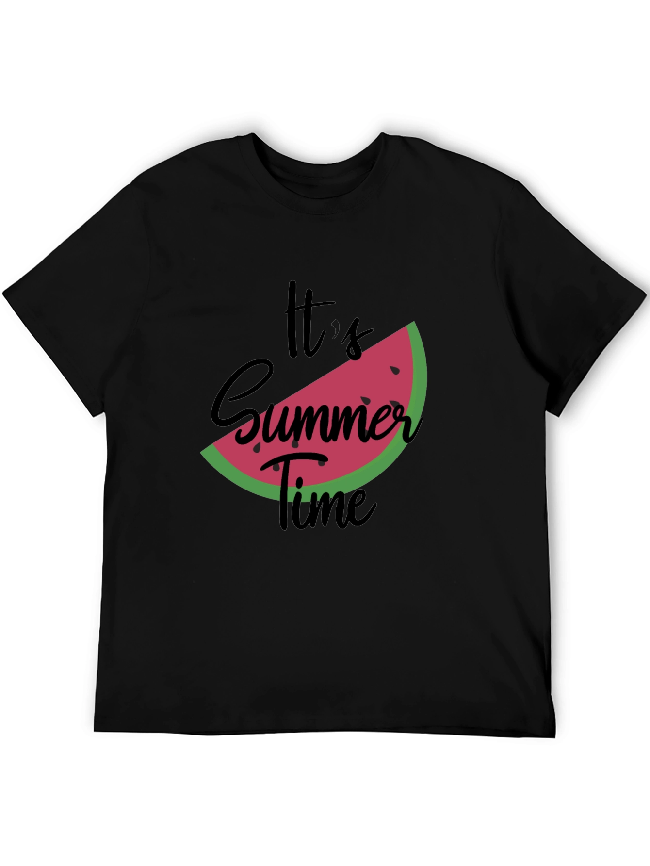 Black Summer Time Watermelon Graphic Tee - Black view 5