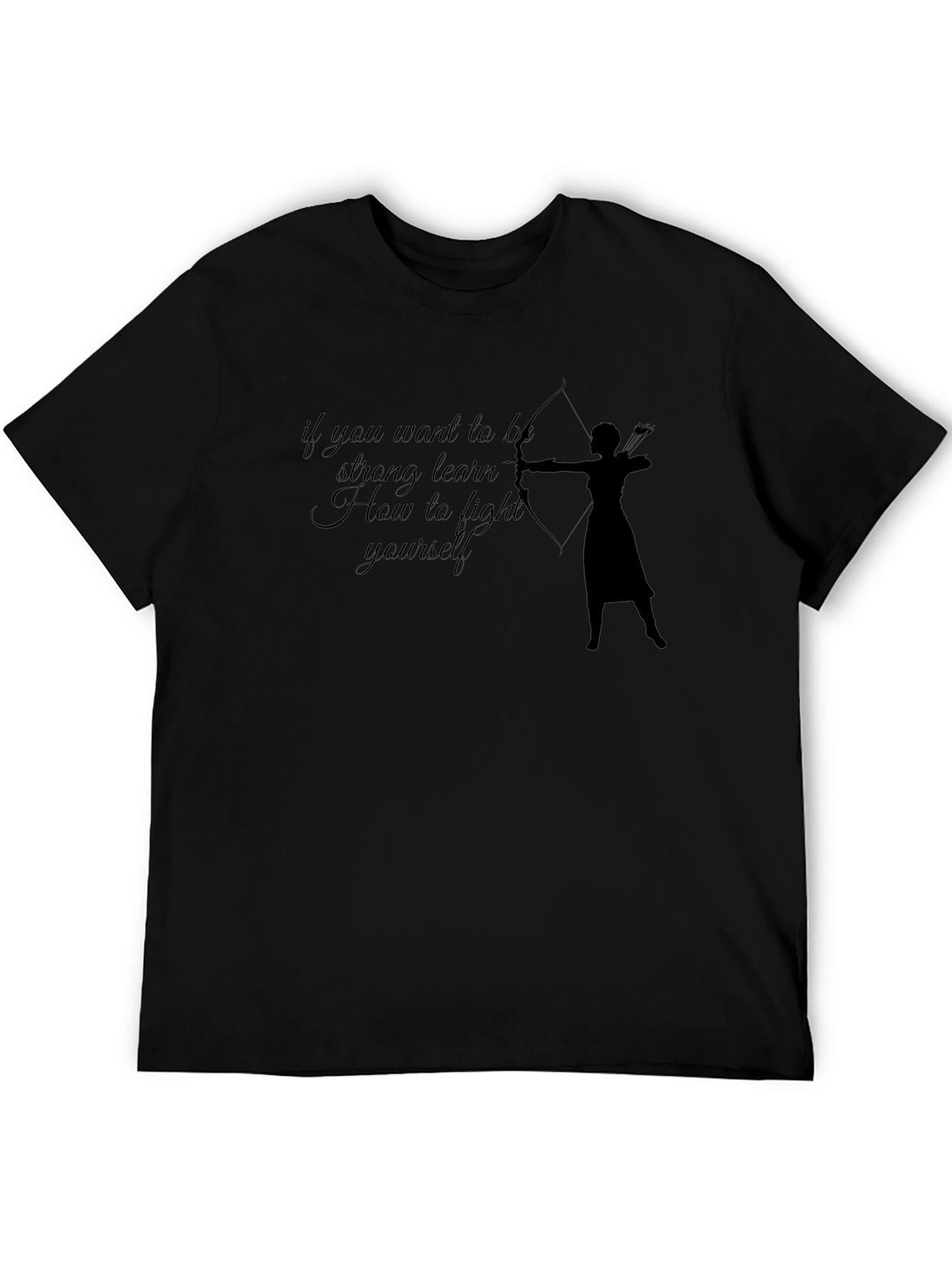 Black Archer Motivational T-Shirt - Learn to Fight Yourself view 5