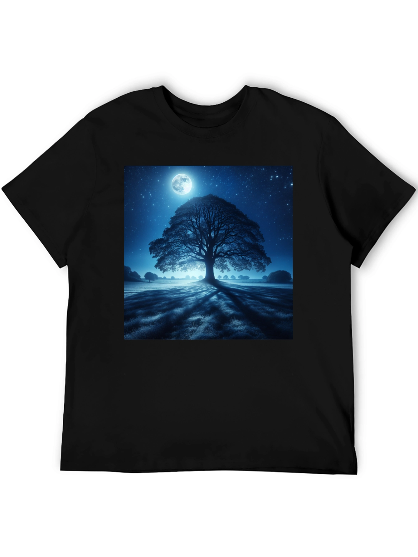 Black Moonlit Tree Graphic Tee view 5