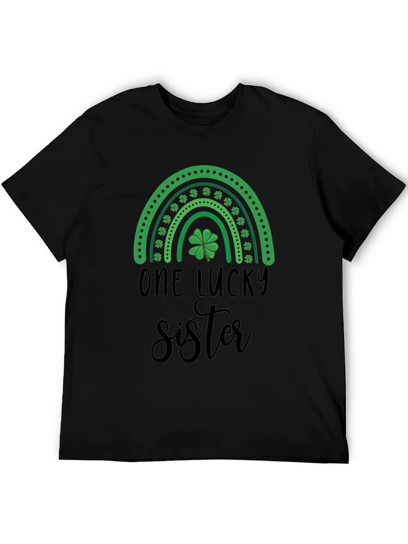 Black One Lucky Sister T-Shirt - St. Patrick's Day Tee view 5