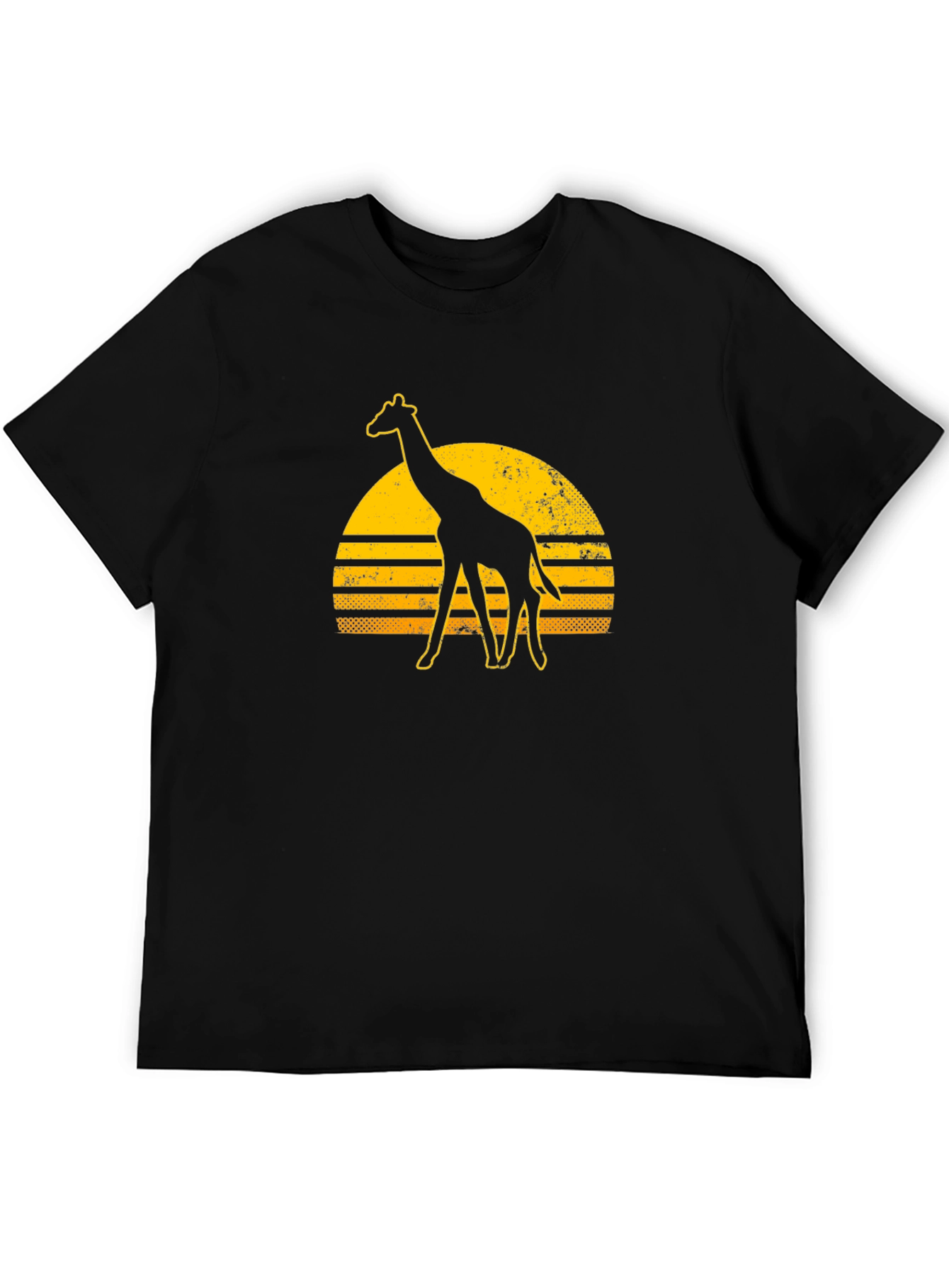 Black Giraffe Sunset Graphic Tee - Stylish Black T-Shirt view 5