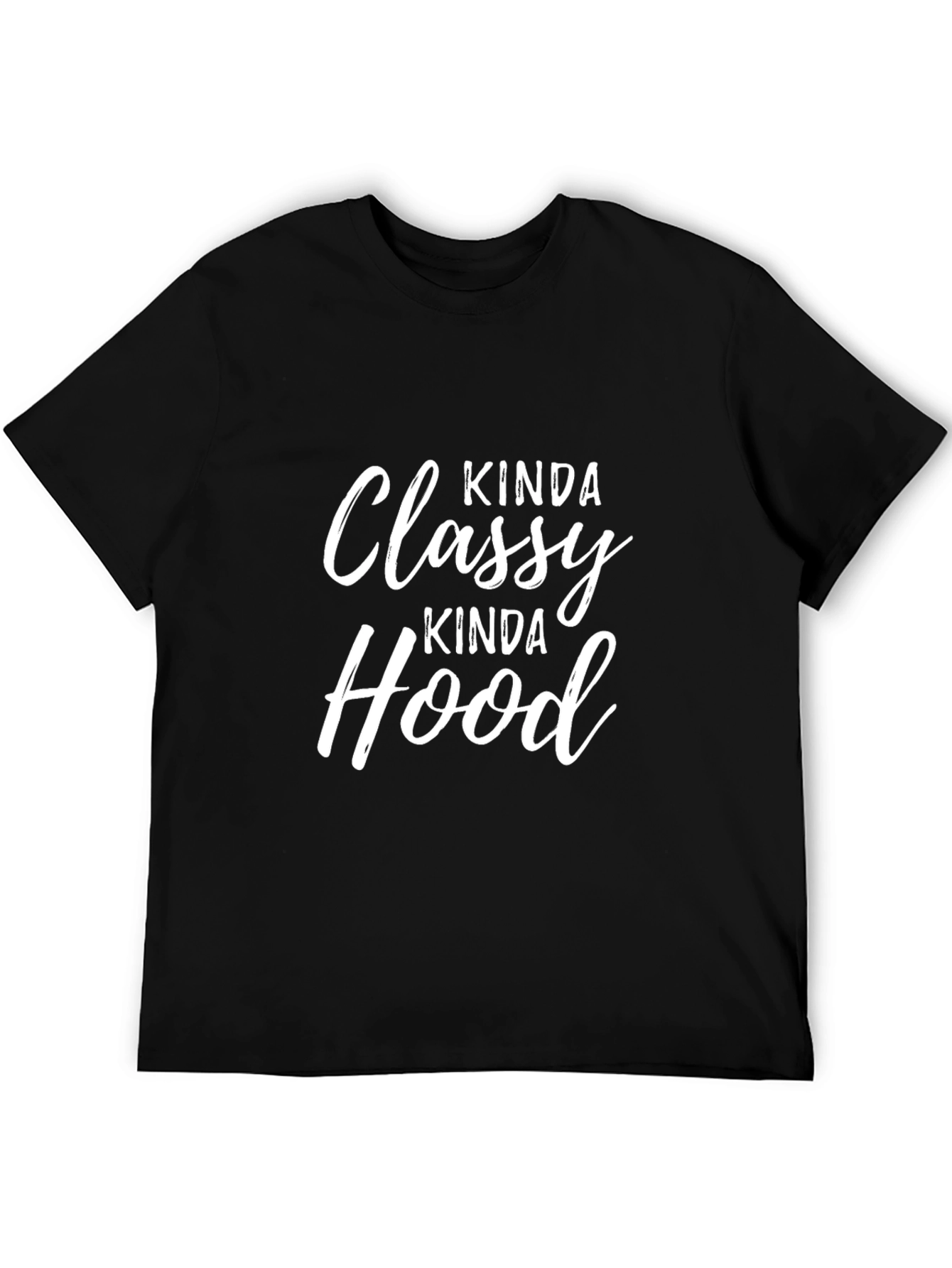 Black Kinda Classy Kinda Hood Graphic Tee - Black view 5
