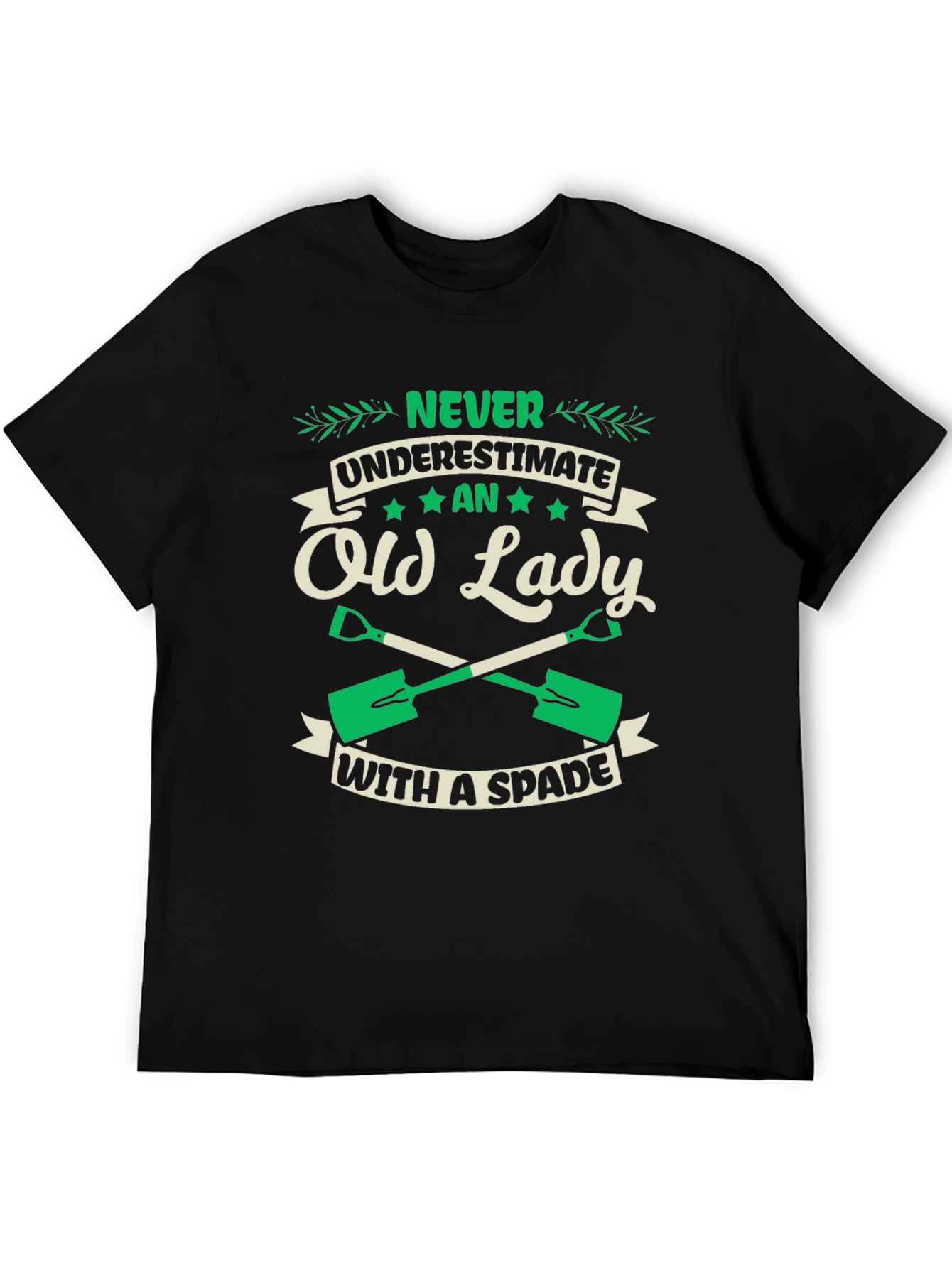 Black Never Underestimate an Old Lady T-Shirt view 5