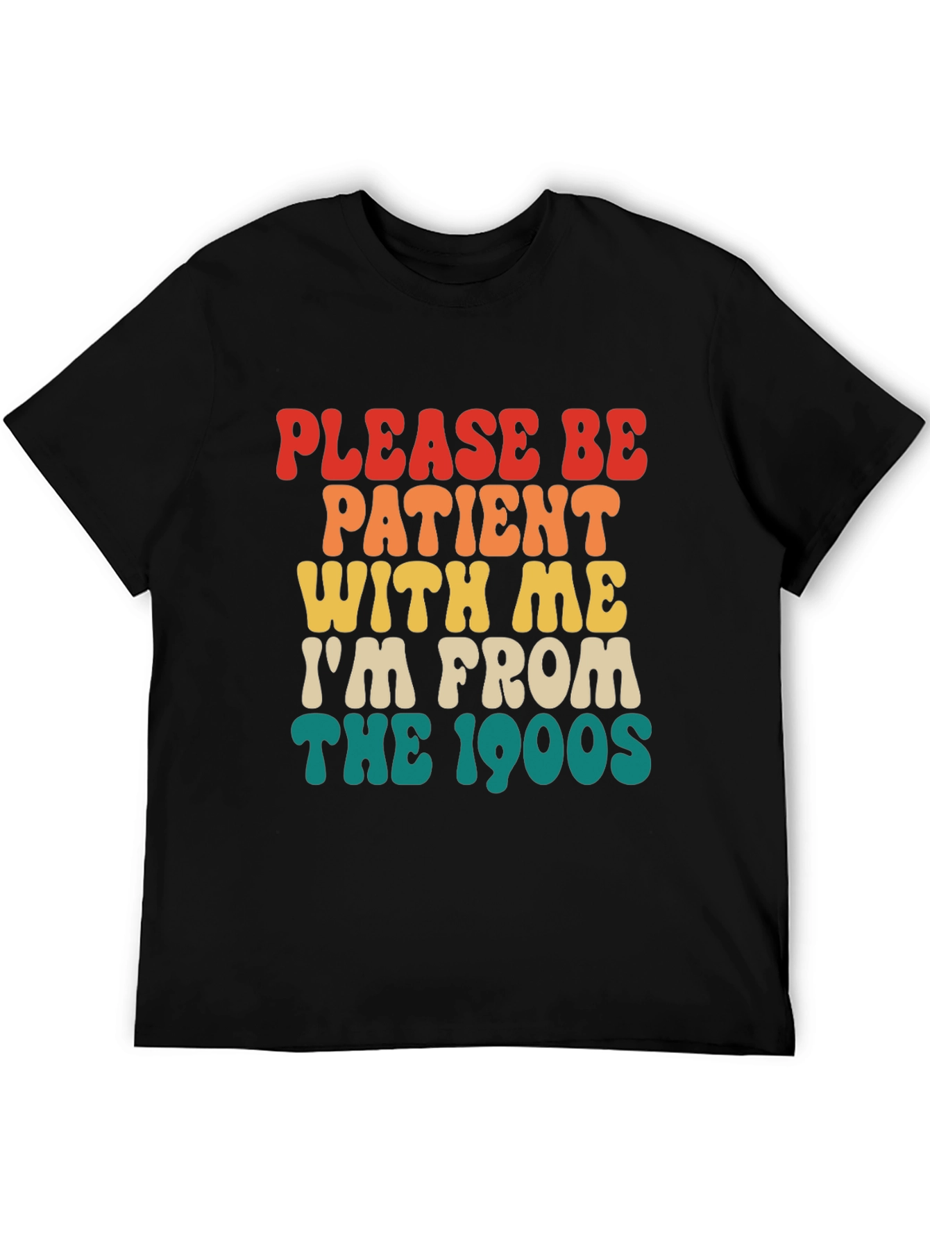 Black Retro '90s Please Be Patient T-Shirt view 5