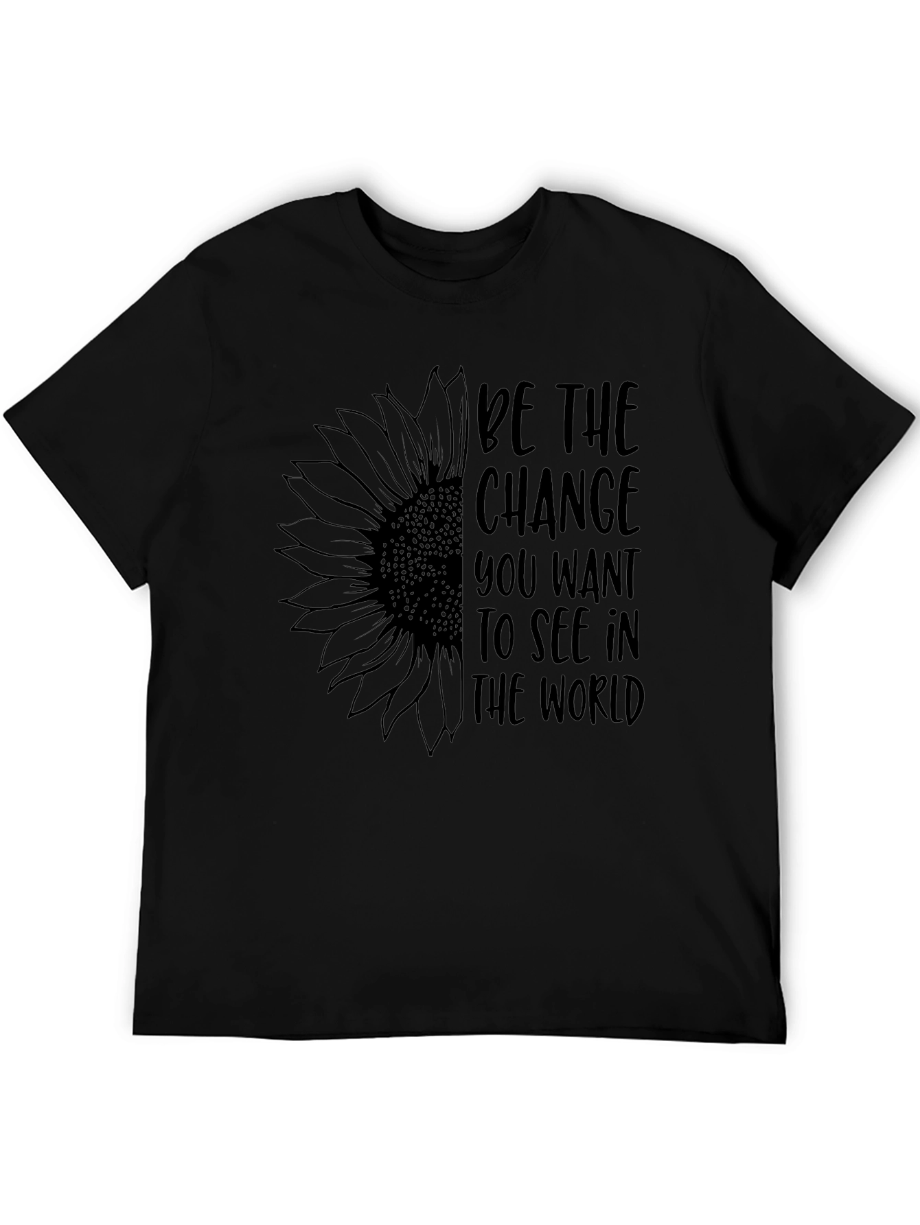 Black Be the Change Sunflower Graphic Tee view 5