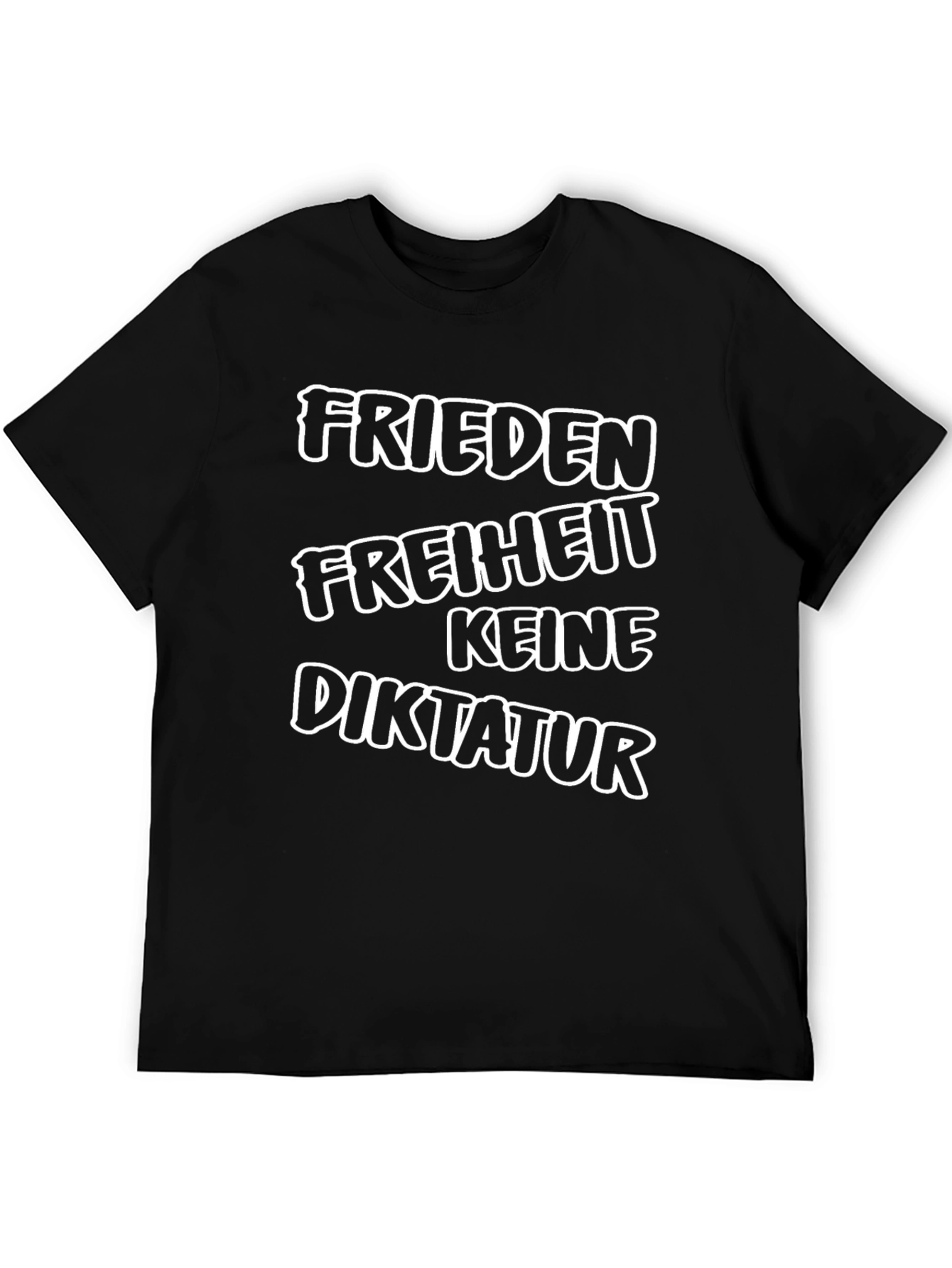 Black Peace Freedom No Dictatorship T-Shirt view 5