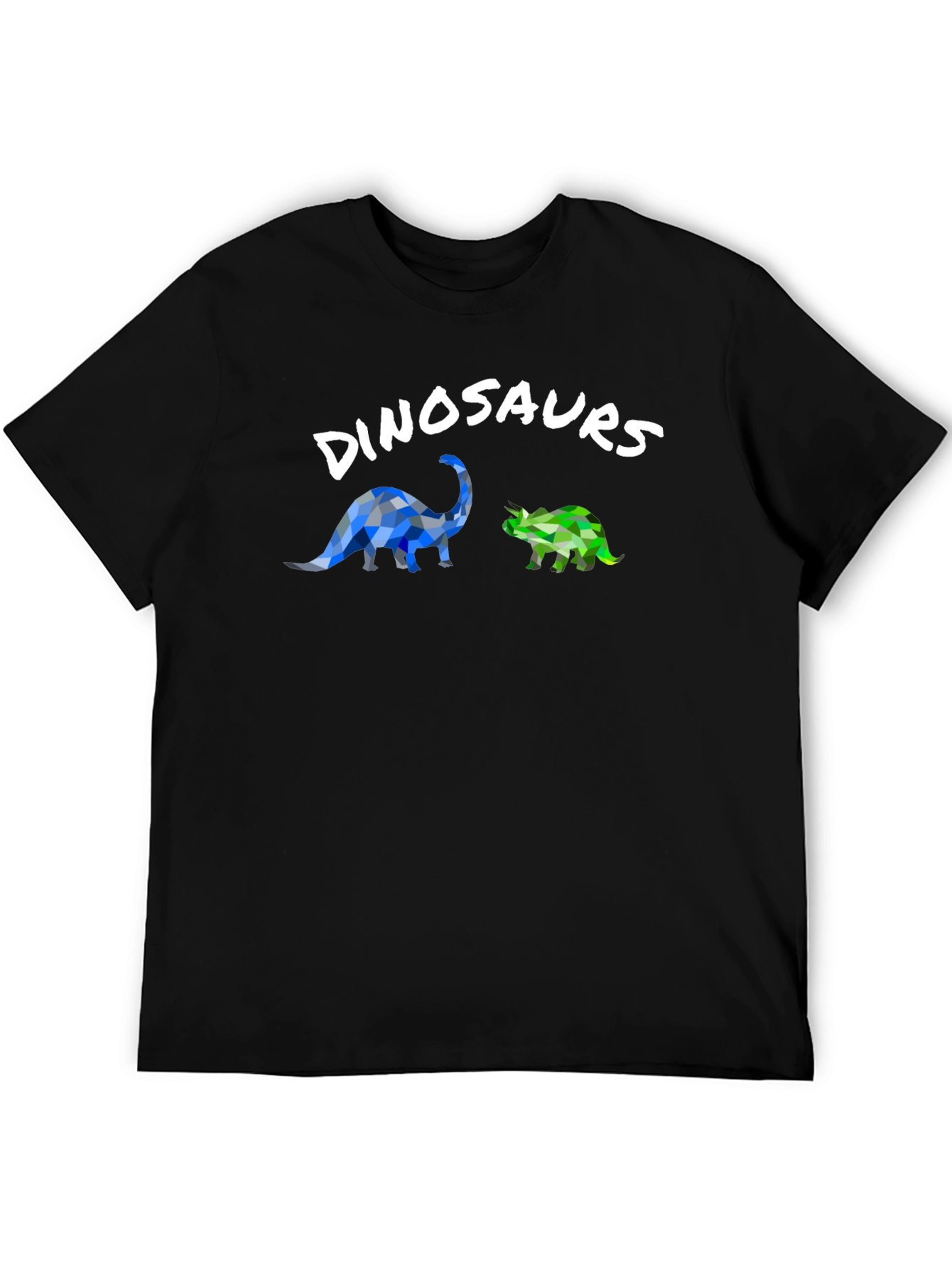 Black Dinosaur Graphic T-Shirt - Geometric Style view 5