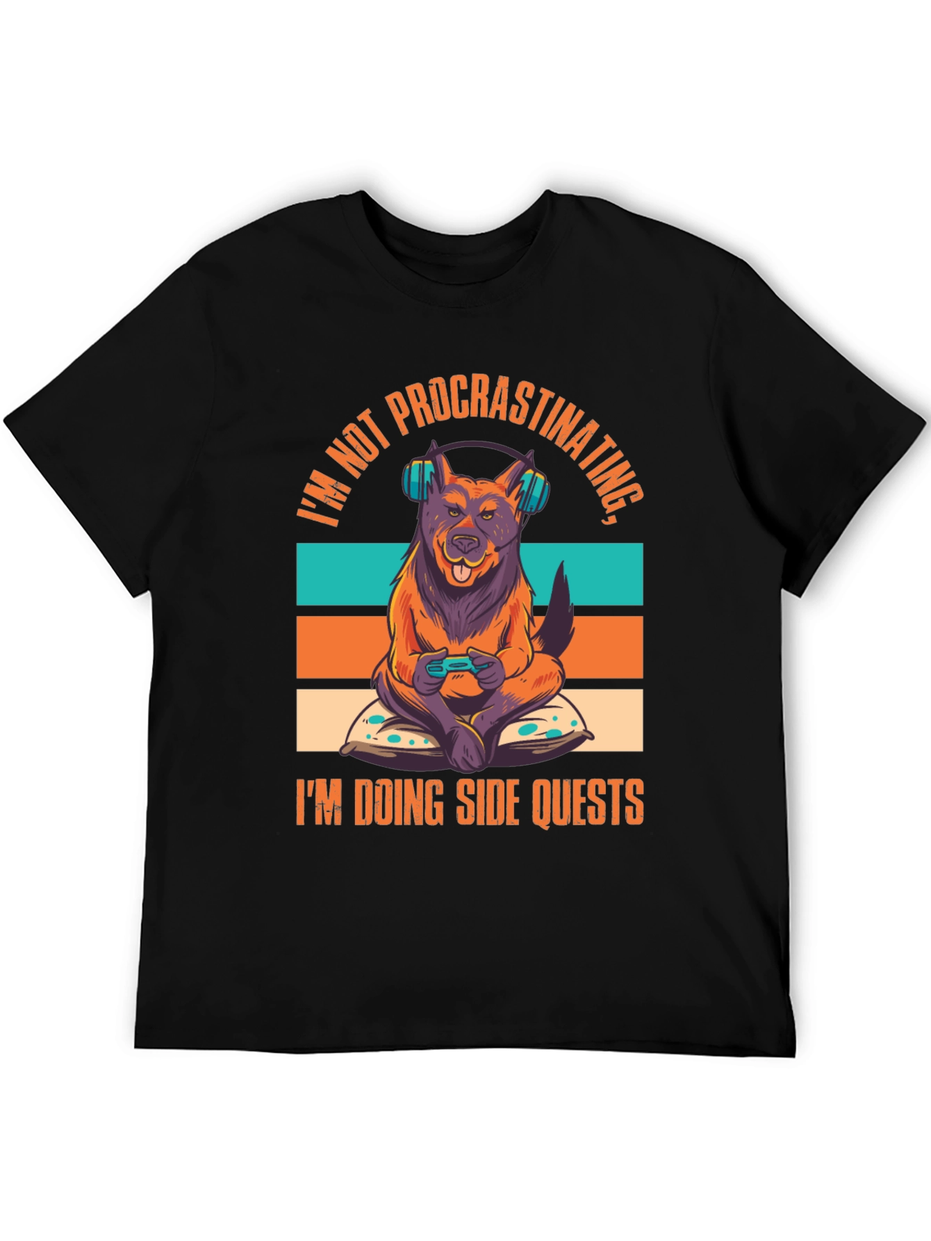 Black Dog Gamer T-Shirt - Not Procrastinating, Side Quests view 5