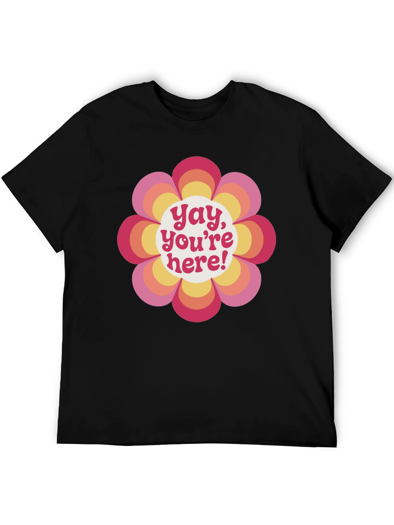 Black Retro Flower Power Graphic Tee - Yay, You're Here! view 5