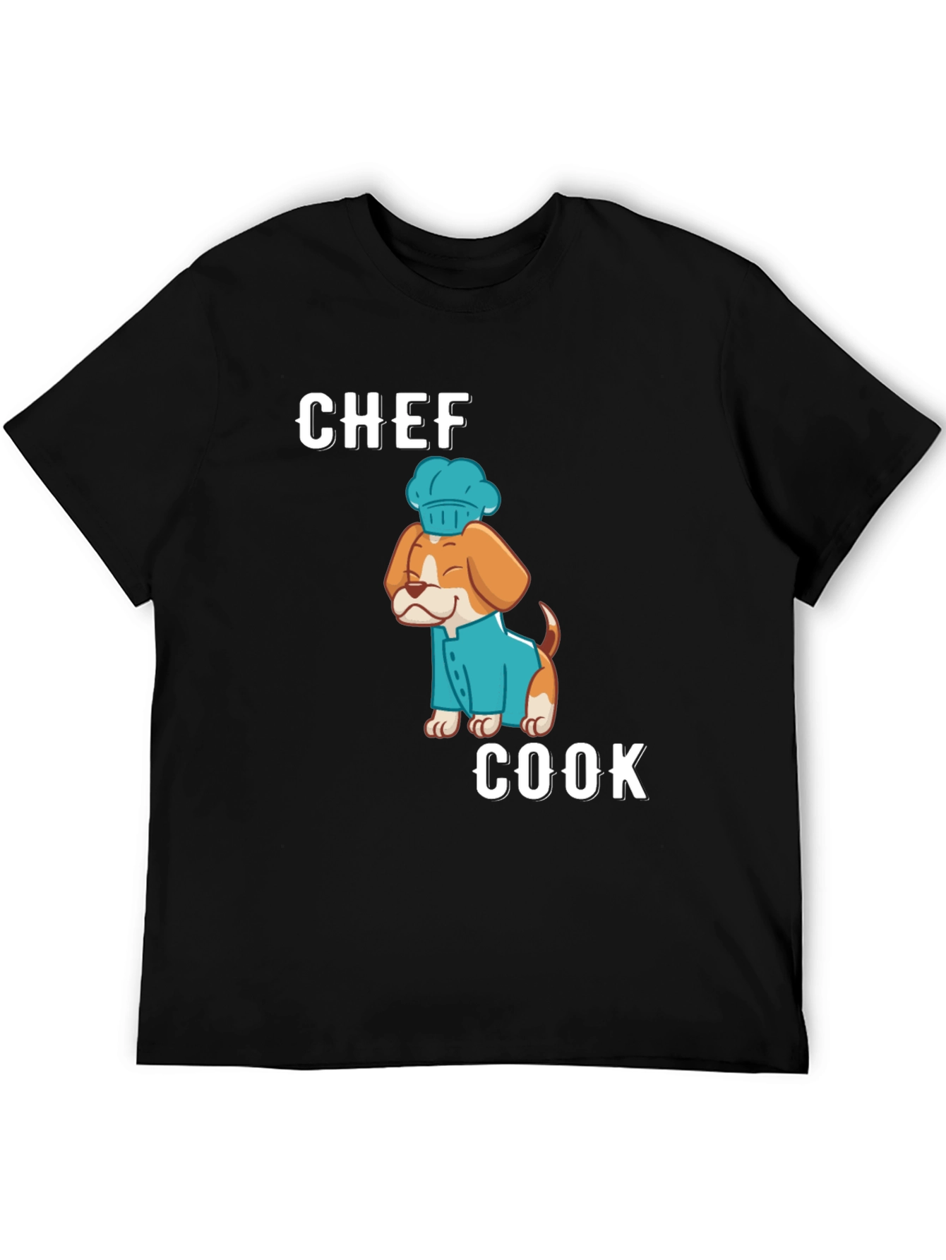 Black Chef Cook Dog T-Shirt - Cute Culinary Apparel view 5