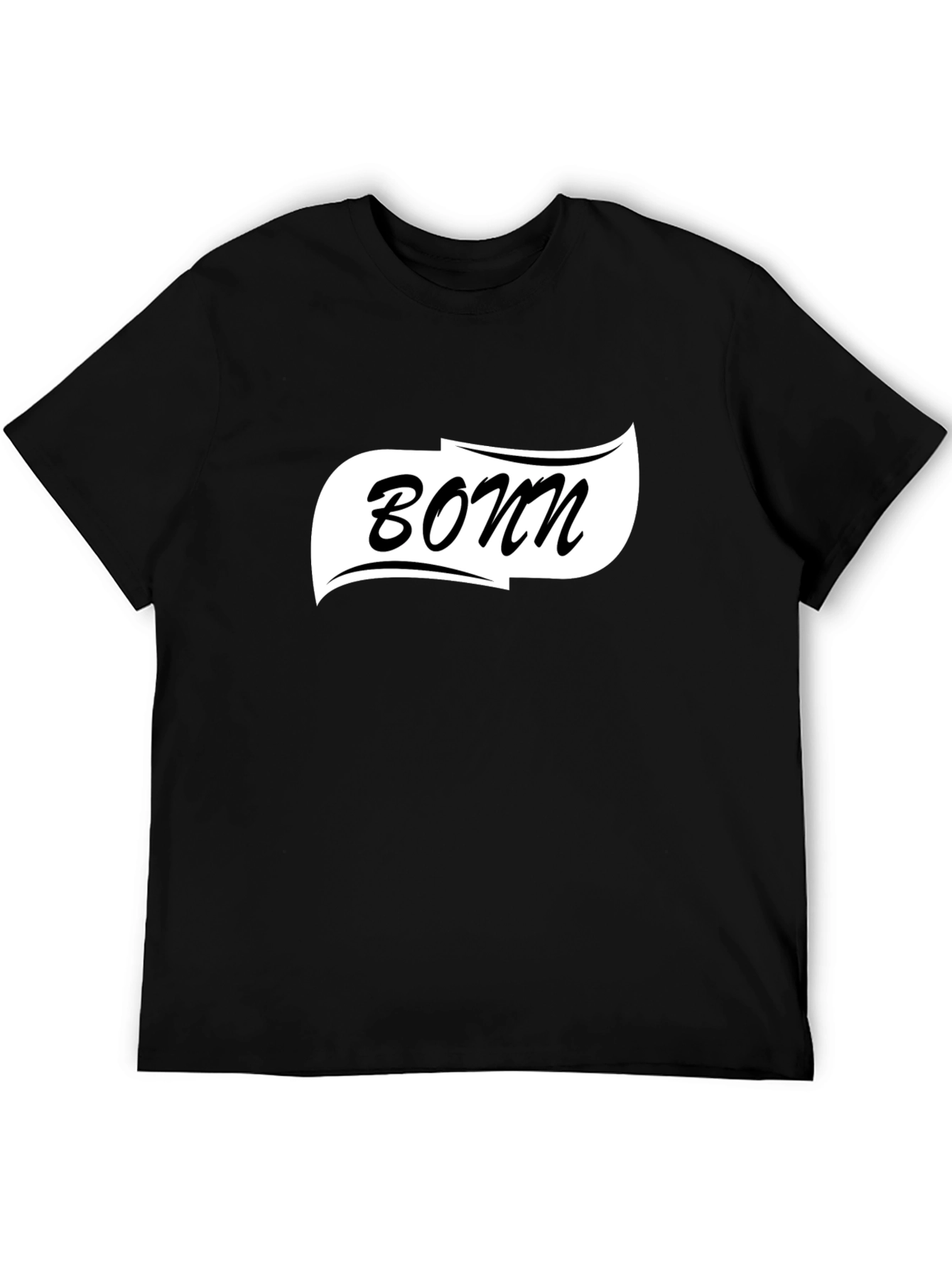 Black Bonn Graphic Tee - Classic Black Cotton T-Shirt view 5