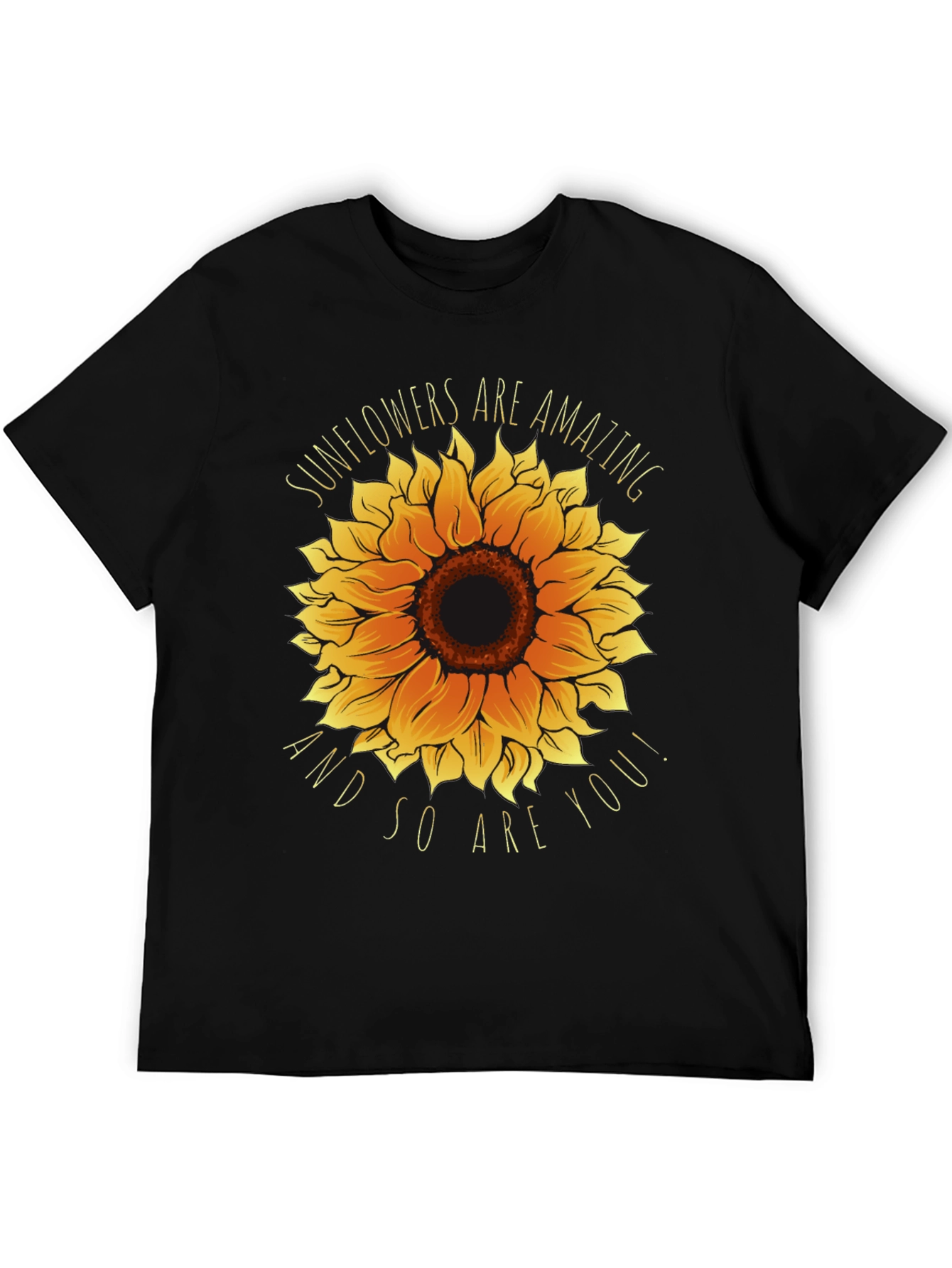 Black Sunflower Graphic Tee - You Are Amazing! view 5