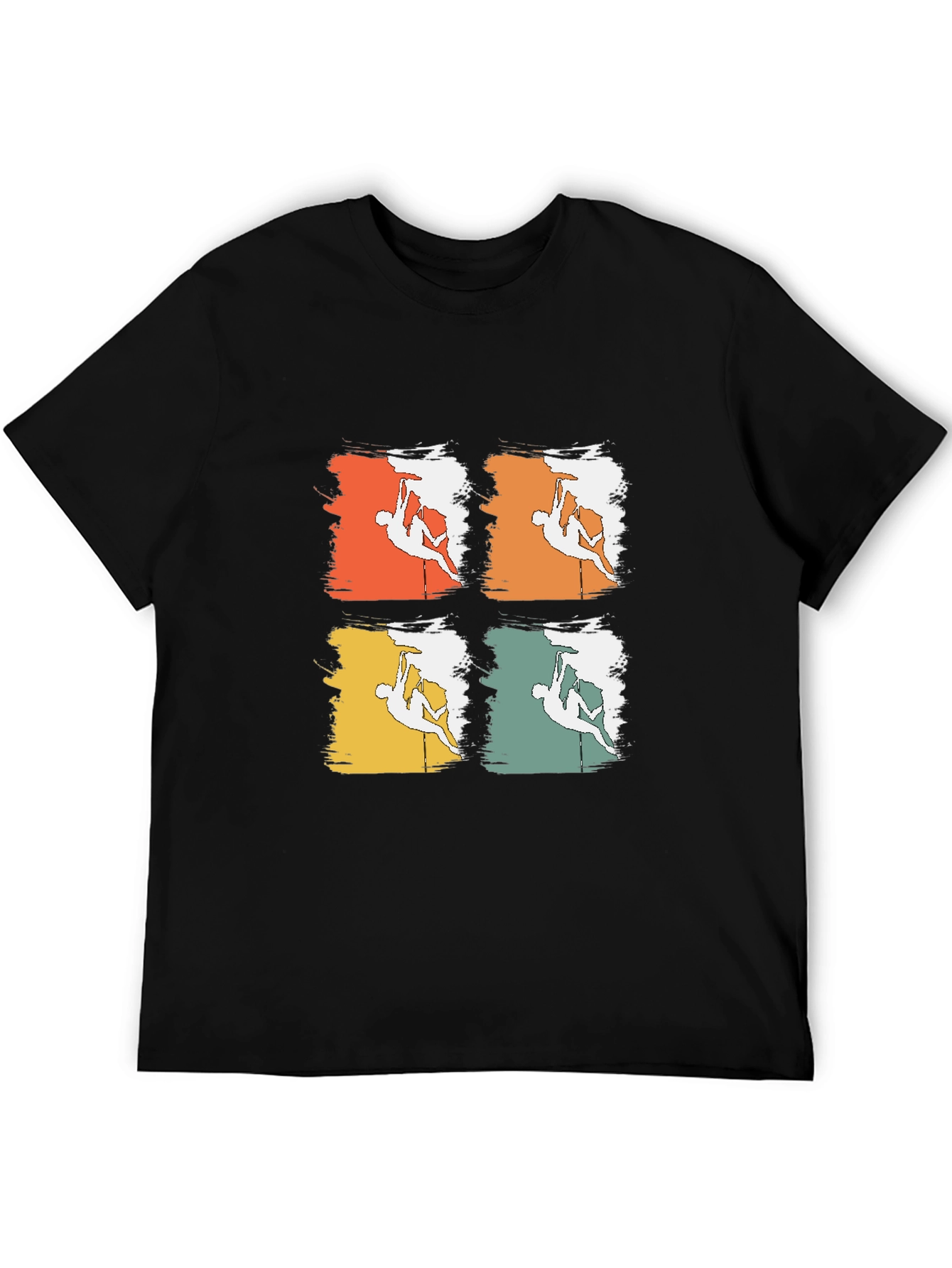 Black Climbing T-Shirt Retro Vintage Climber Tee view 5