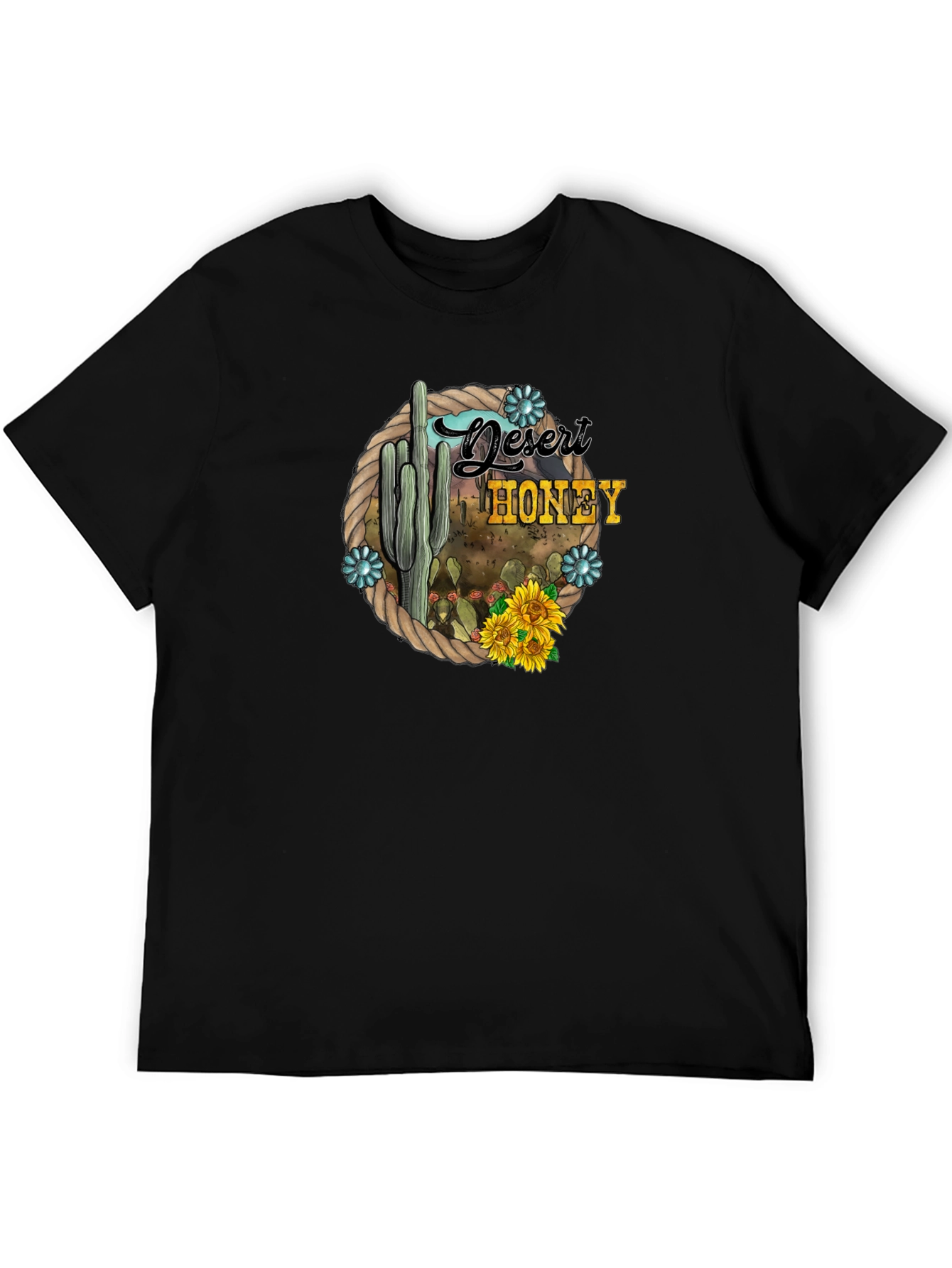 Black Desert Honey Cactus Graphic T-Shirt view 5