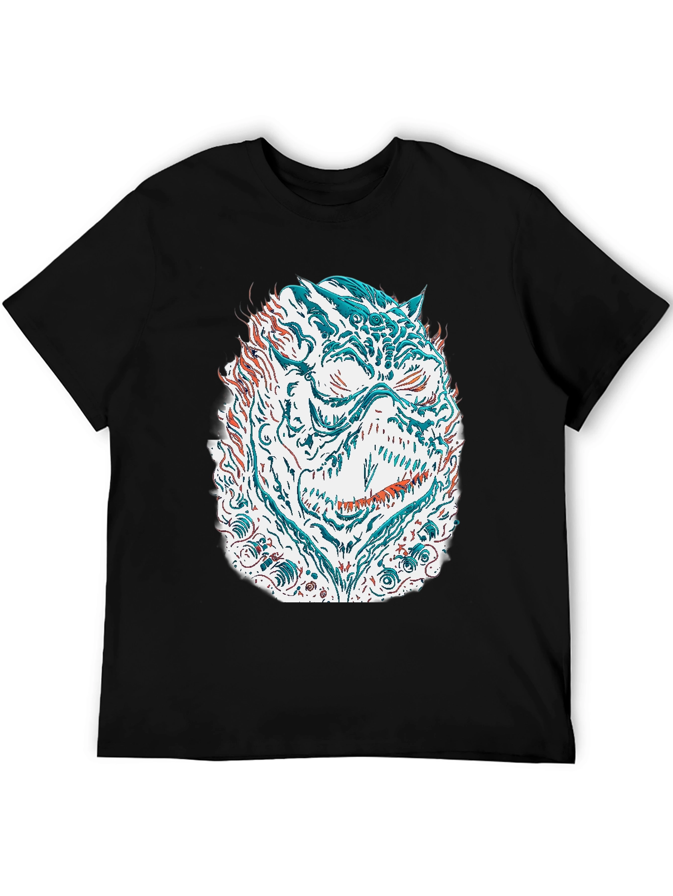 Black Monster Graphic Tee - Black Cotton Blend view 5