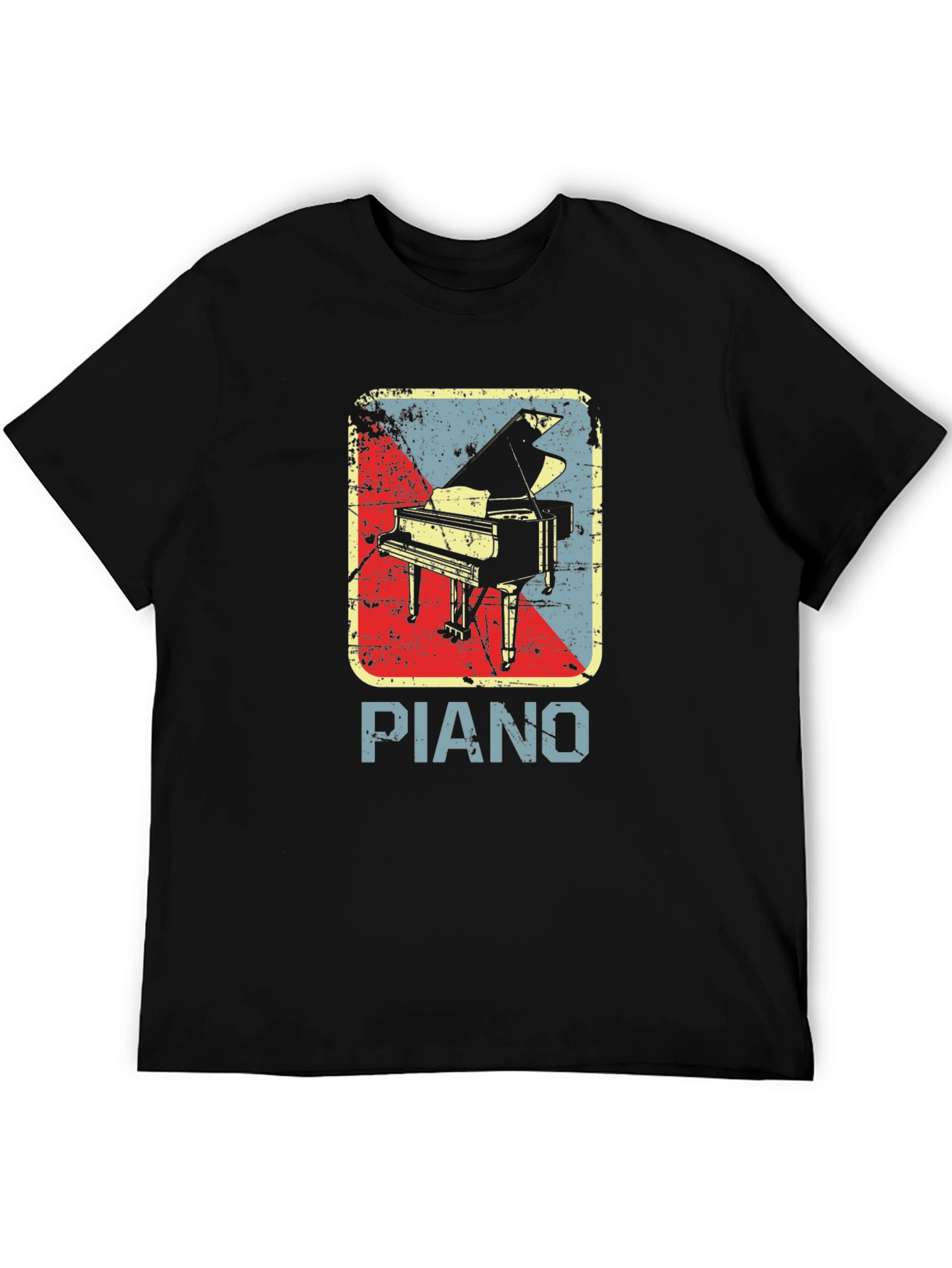 Black Vintage Piano Graphic T-Shirt - Retro Music Lover Tee view 5