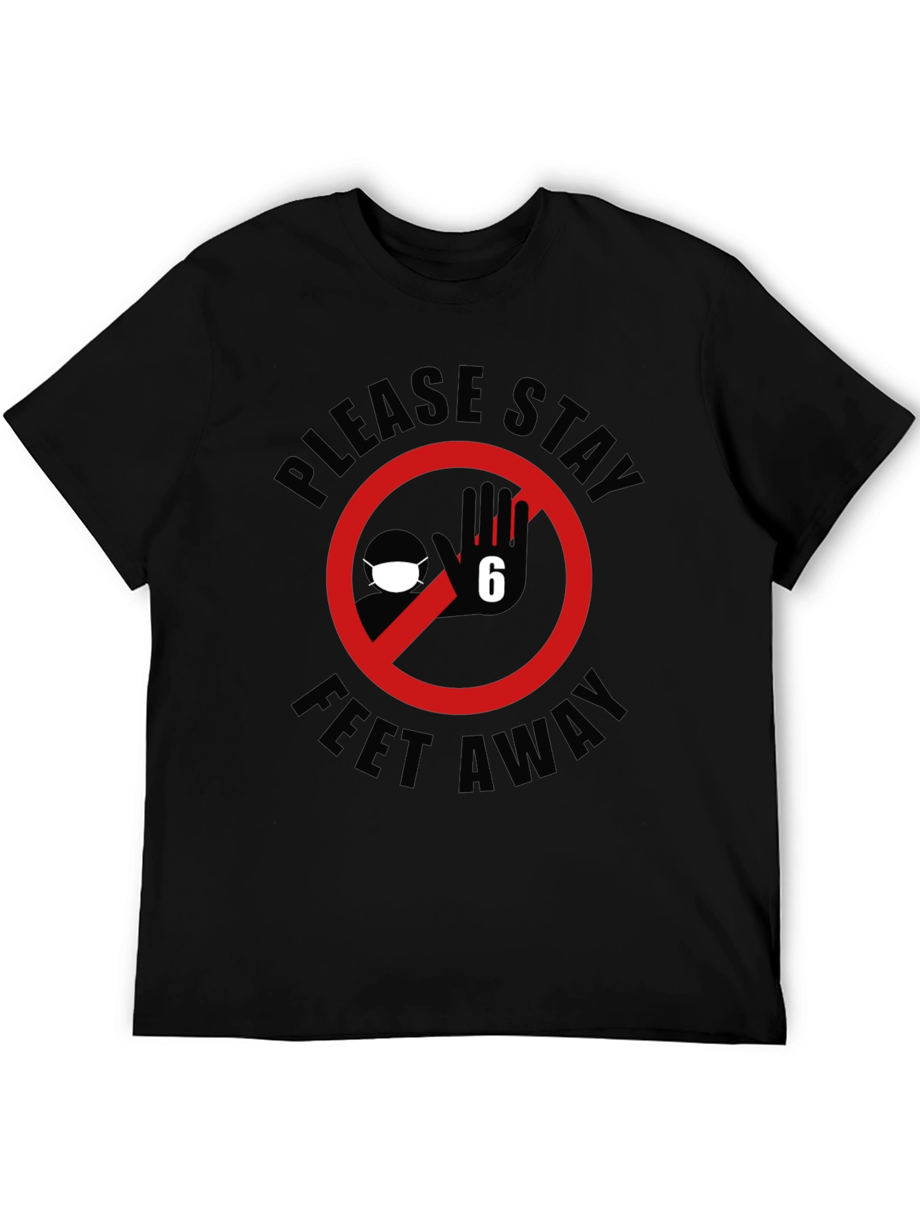 Black Stay Away T-Shirt - Social Distancing Tee view 5