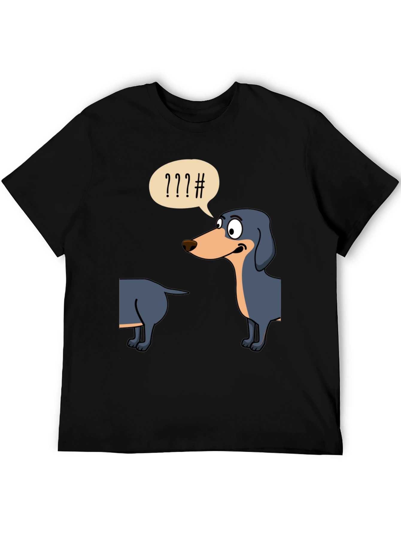 Black Funny Dachshund T-Shirt view 5