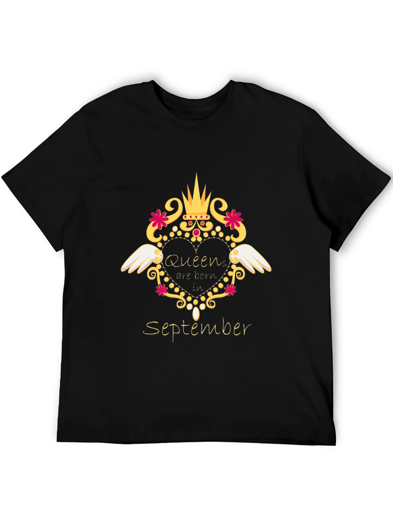 Black Queens Are Born in September Black T-Shirt view 5