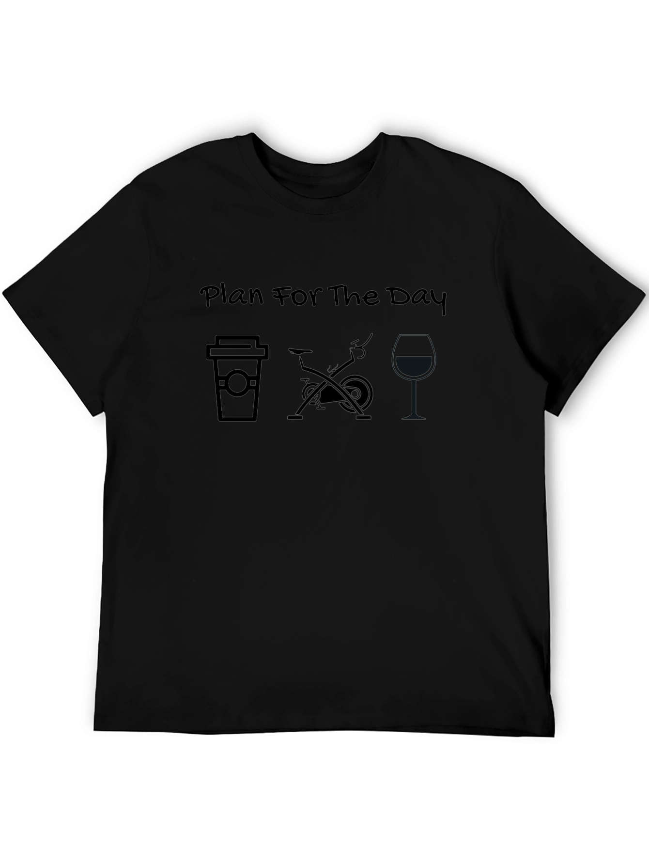Black Plan For The Day Coffee Spin Wine T-Shirt view 5