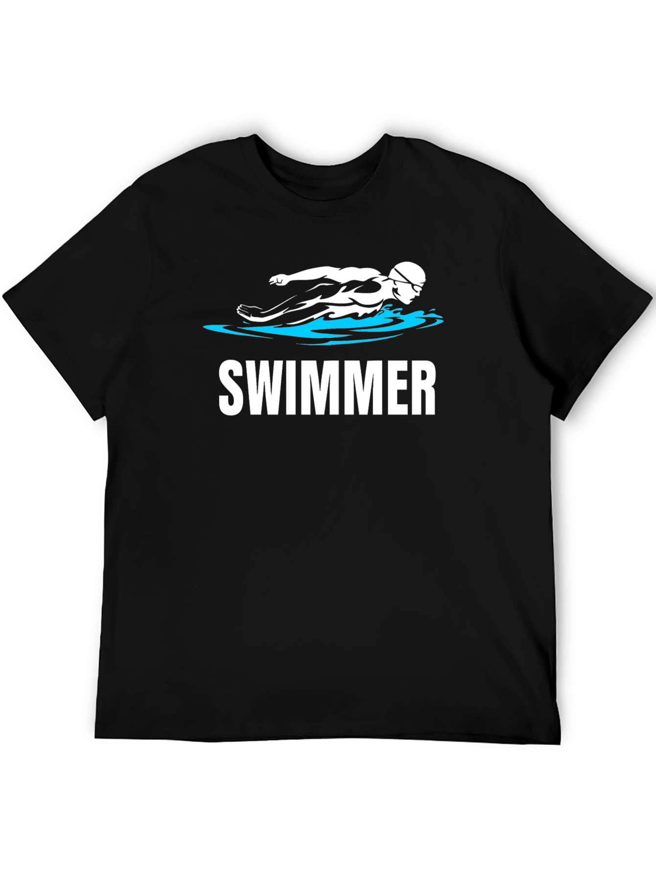 Black Swimmer Graphic T-Shirt - Black view 5