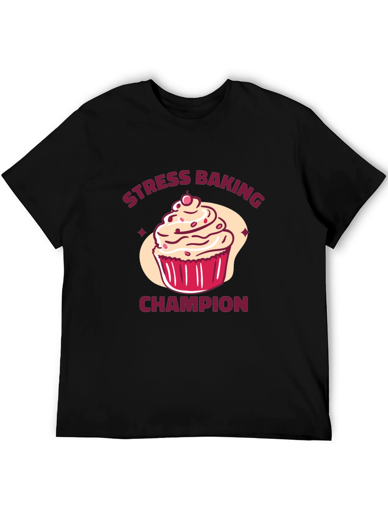 Stress Baking Champion T-Shirt - Cupcake Graphic Tee - 5
