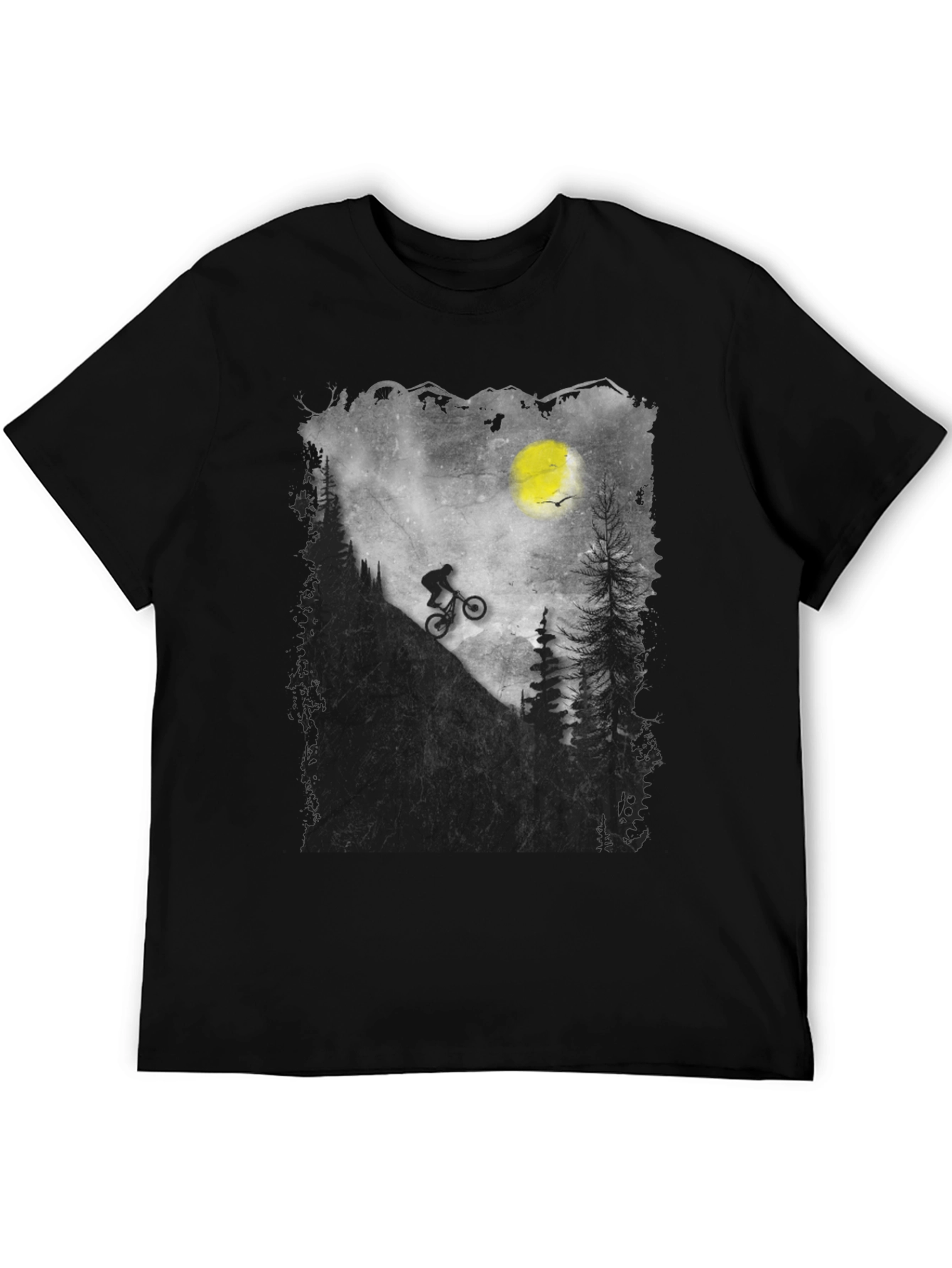 Black Mountain Biker Silhouette Graphic Tee view 5