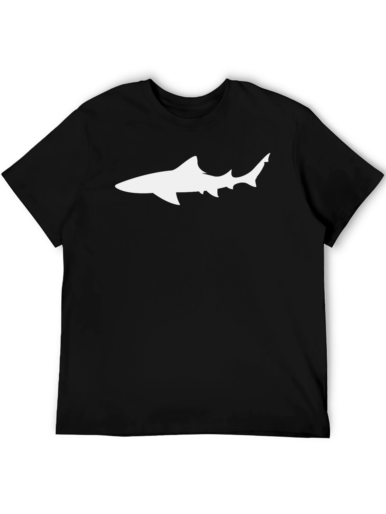 Black Shark Silhouette T-Shirt - Classic Crew Neck view 5