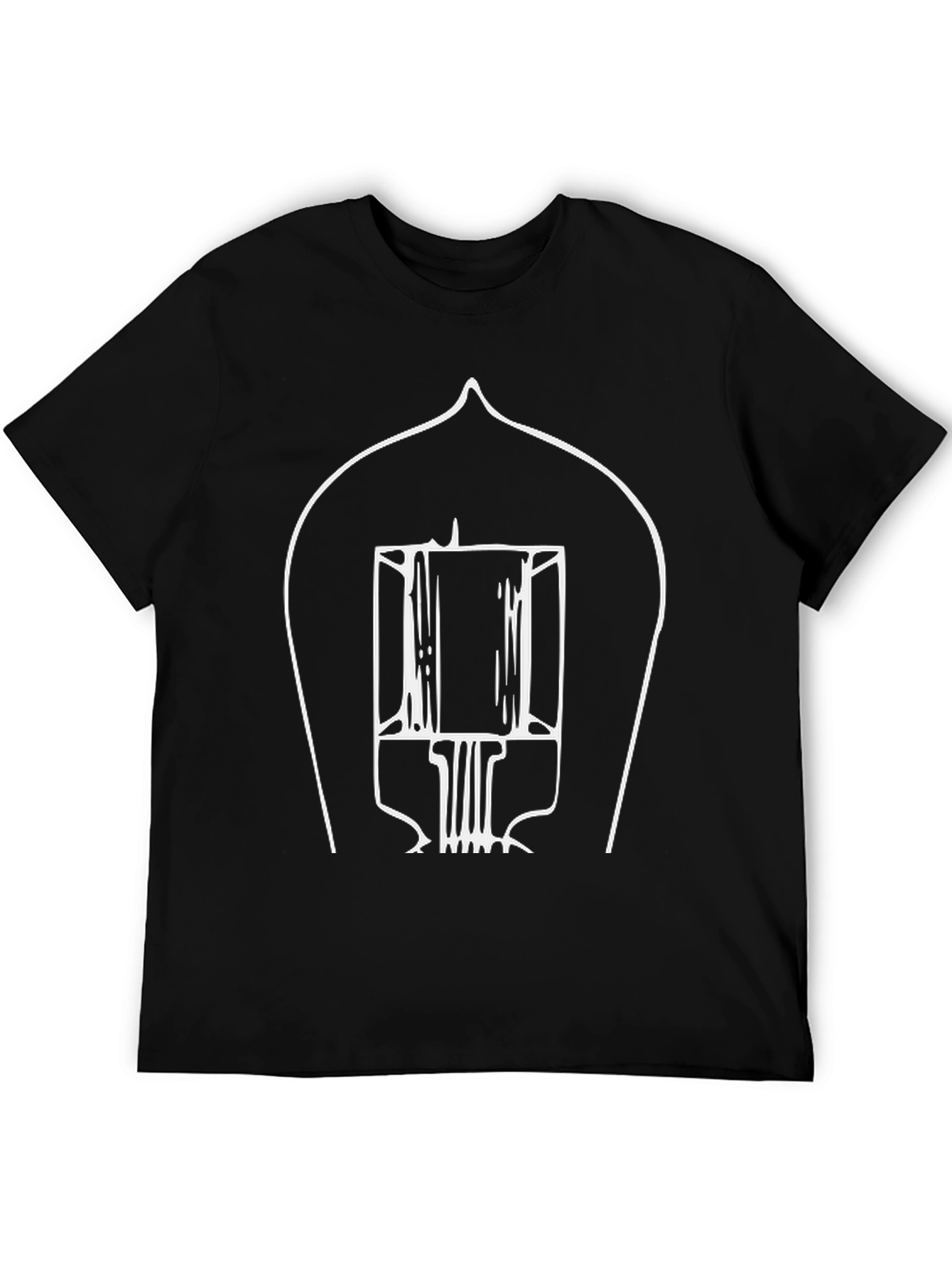 Black Vacuum Tube T-Shirt - Black, Modern Design view 5