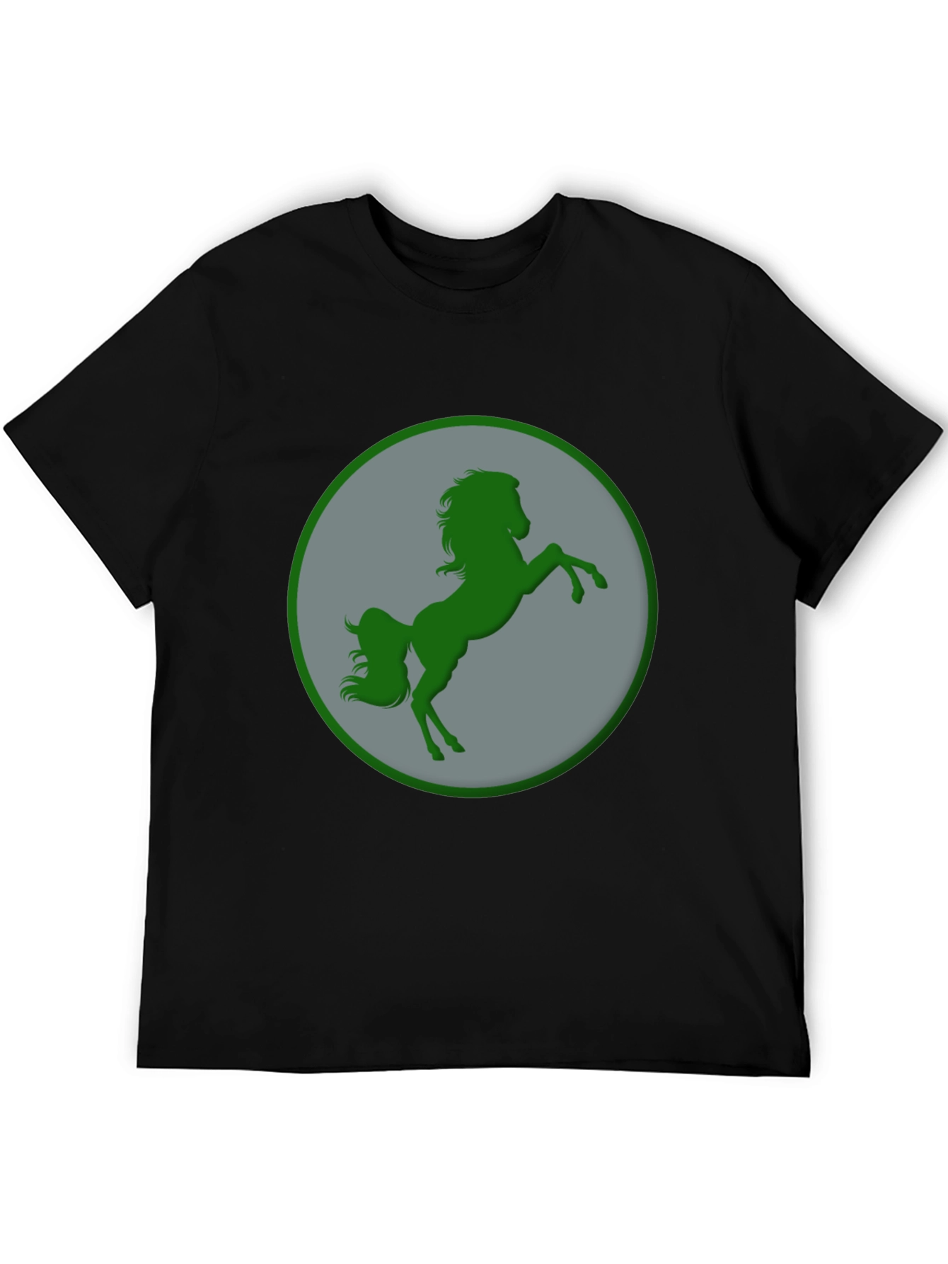 Black Green Horse Graphic Black T-Shirt view 5