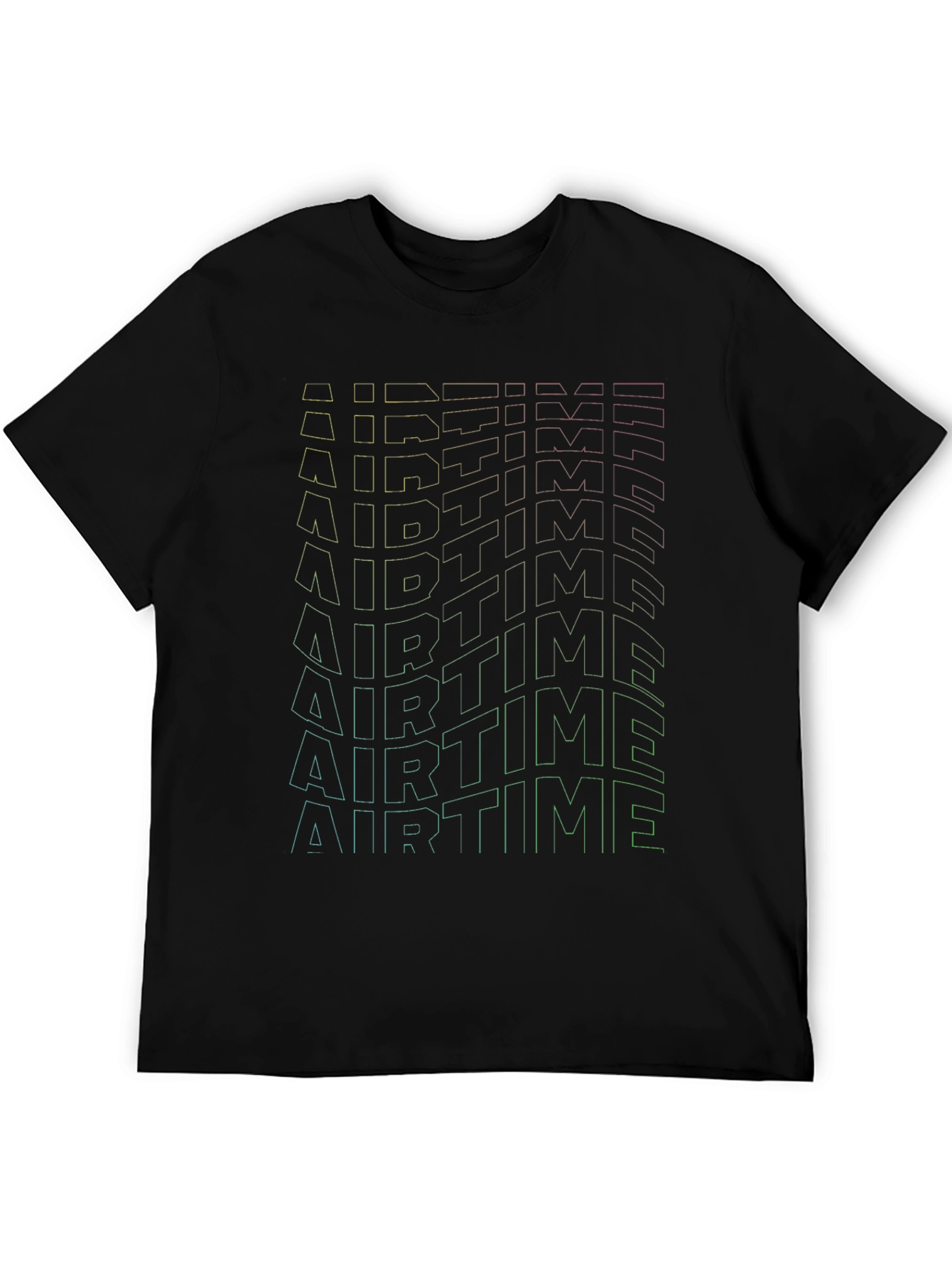 Black Retro Airtime T-Shirt - Gradient Design view 5