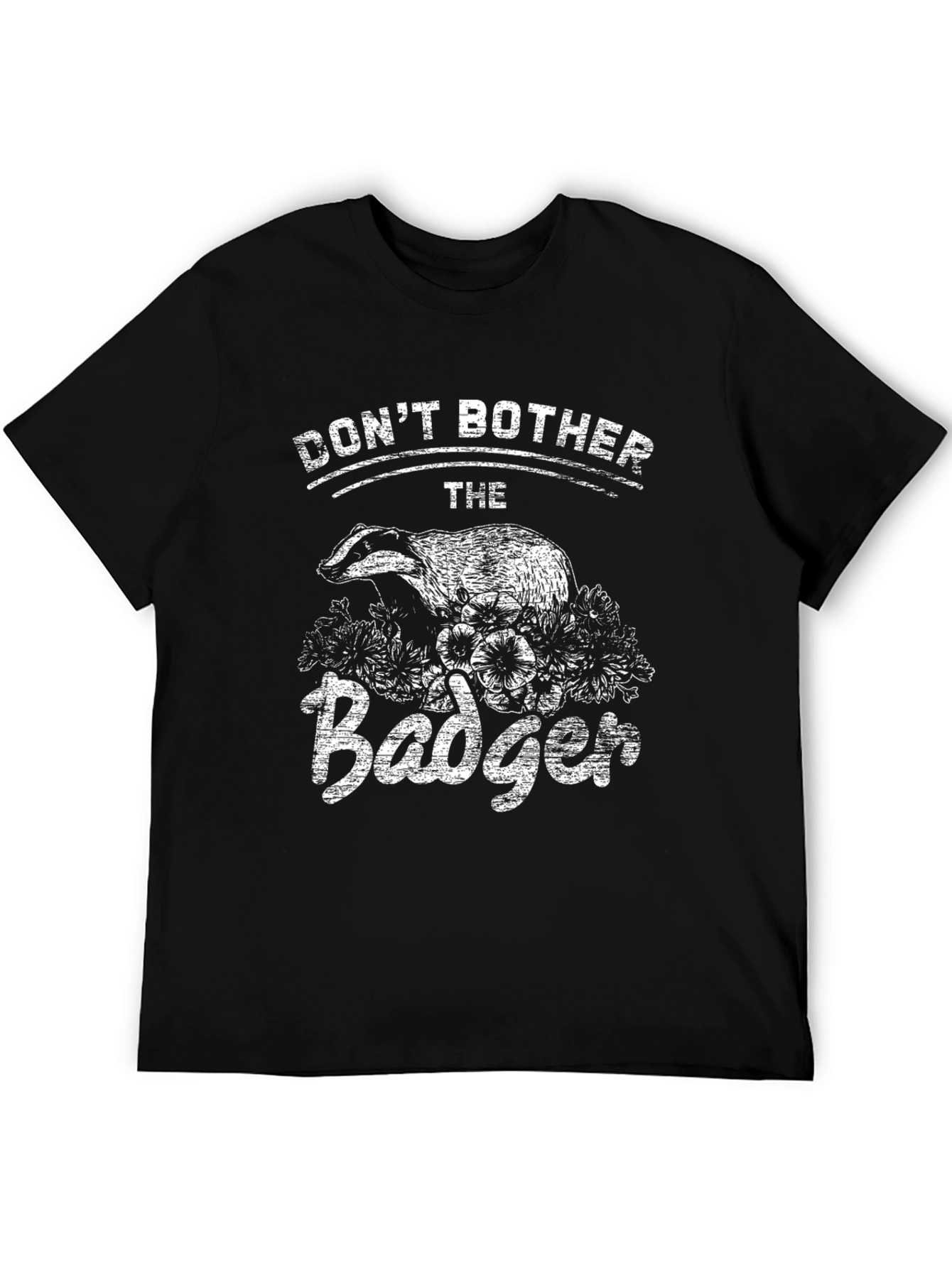 Black Don't Bother the Badger Graphic T-Shirt view 5
