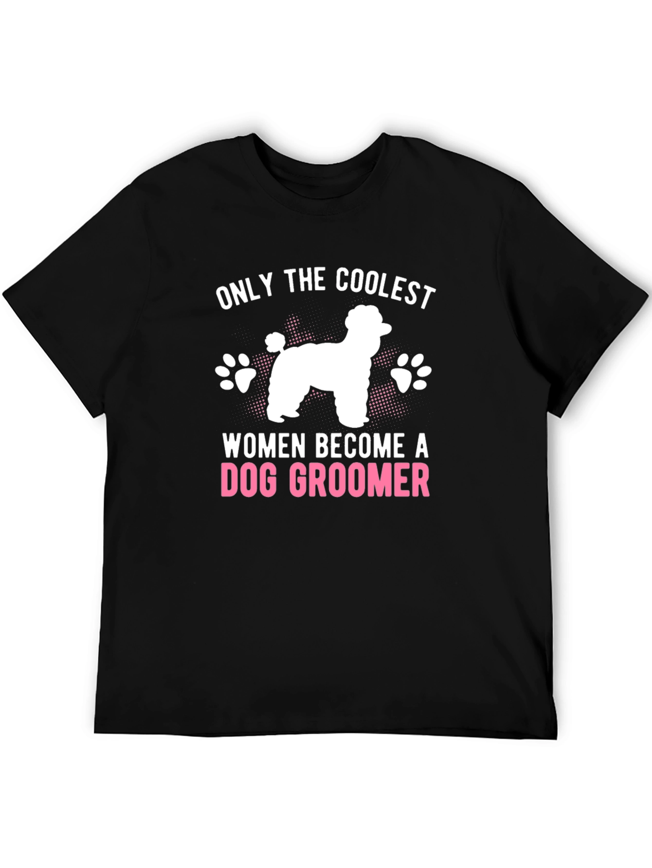 Black Coolest Women Dog Groomer Graphic Tee view 5