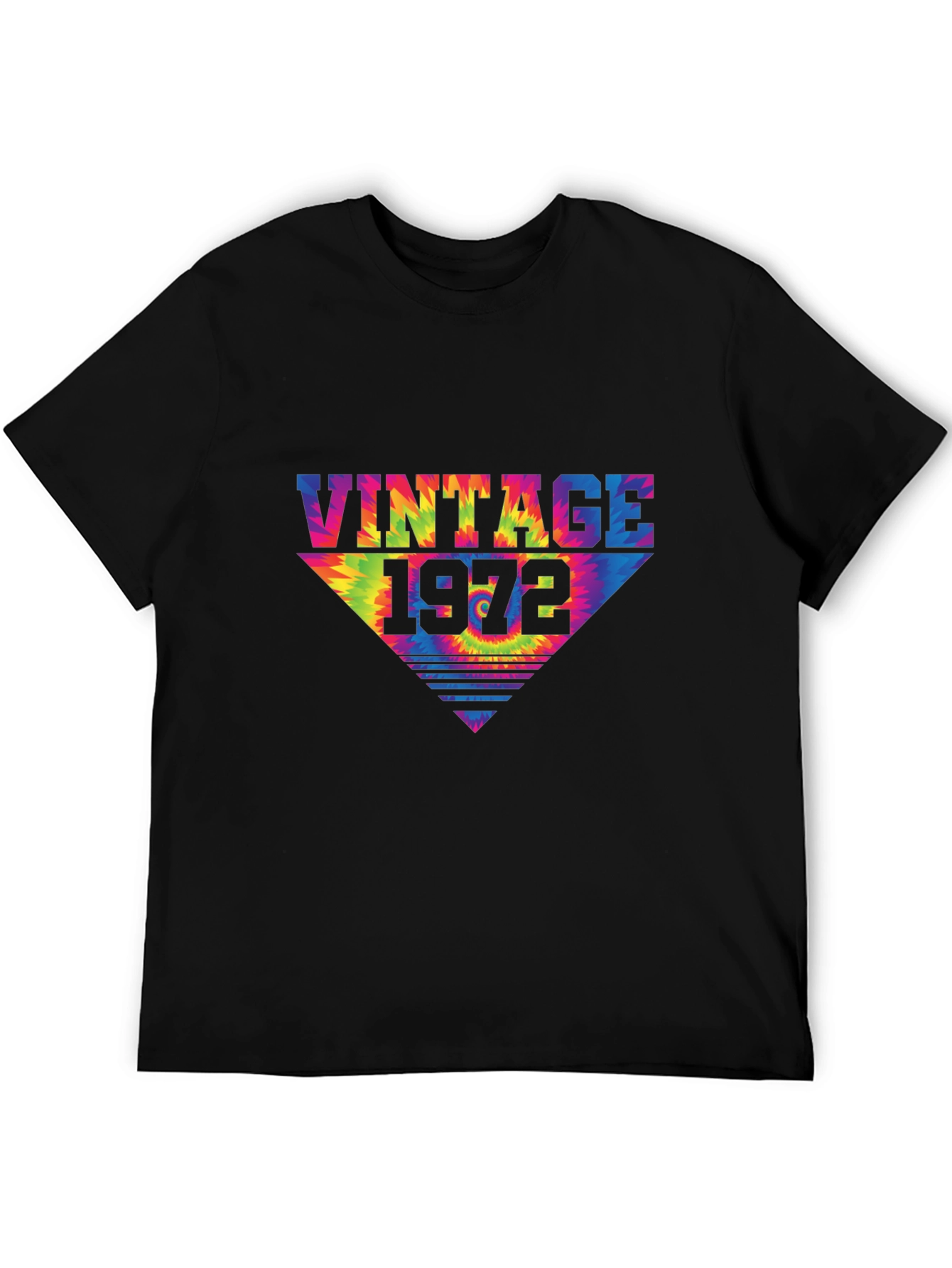 Black Vintage 1972 Tie Dye T-Shirt Retro Birthday Tee view 5