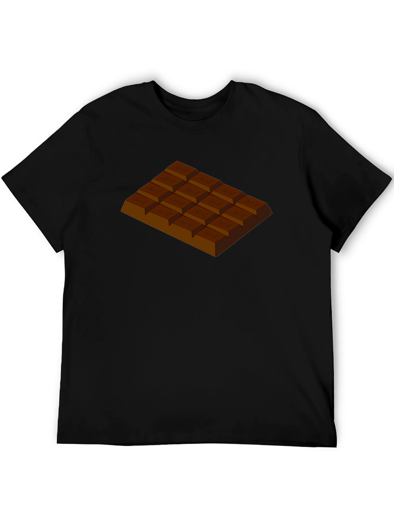 Black Chocolate Bar Graphic T-Shirt - Black Crew Neck Tee view 5