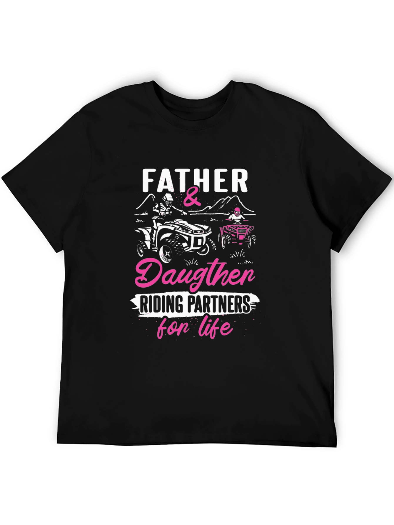 Black Father & Daughter Riding Partners T-Shirt view 5