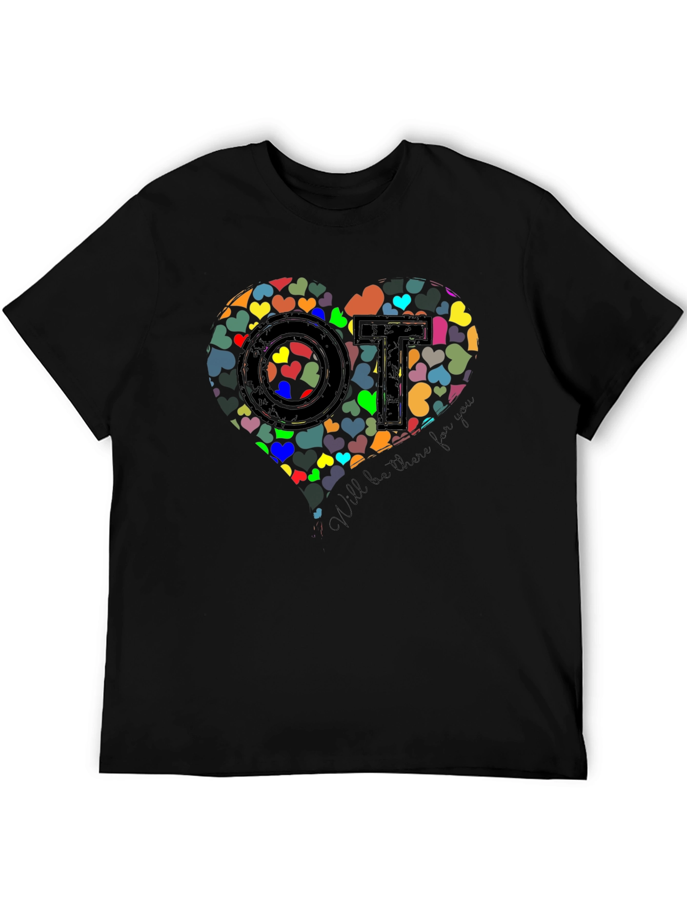 Black Heart OT T-Shirt - Occupational Therapist Gift view 5