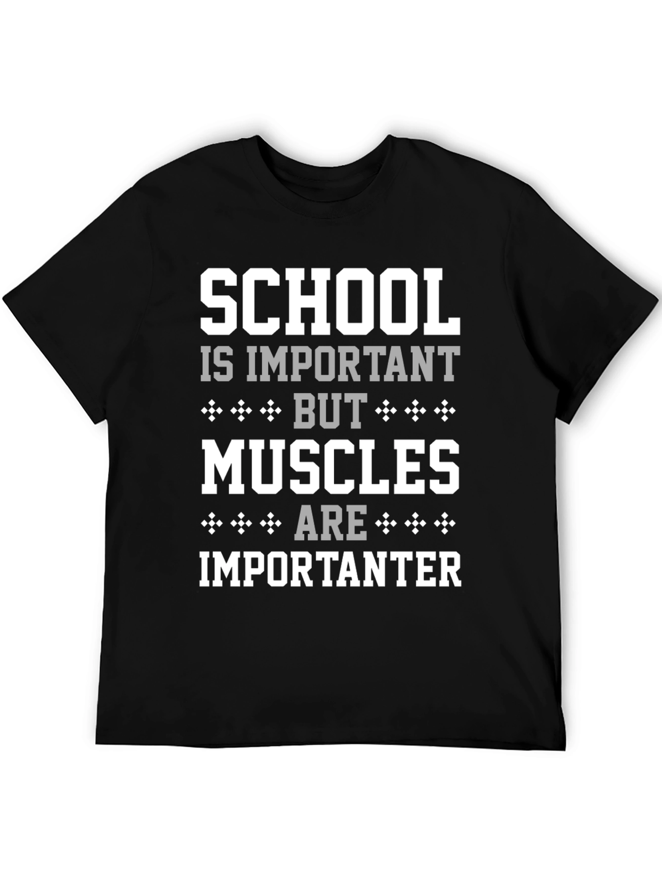 Black Funny School vs Muscles T-Shirt view 5