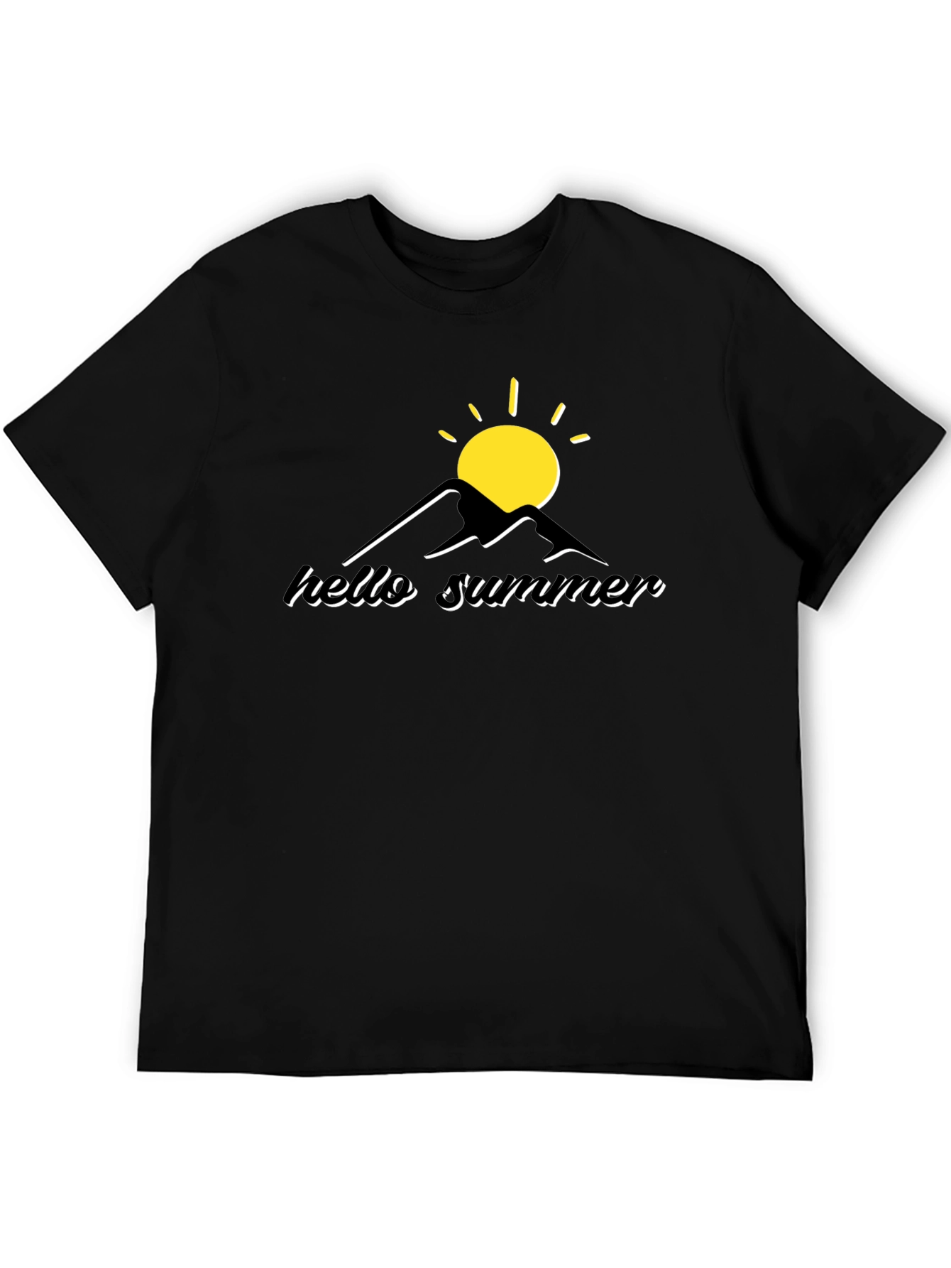 Black Hello Summer Graphic Tee - Black view 5