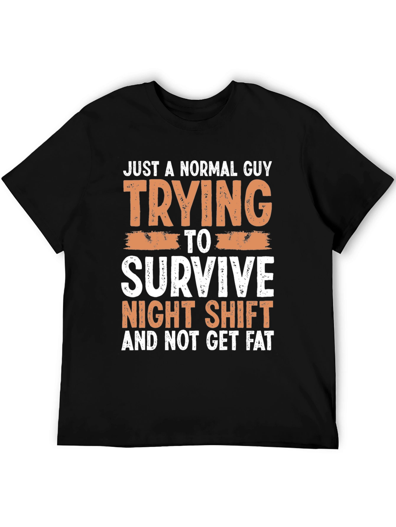 Black Normal Guy Night Shift T-Shirt view 5