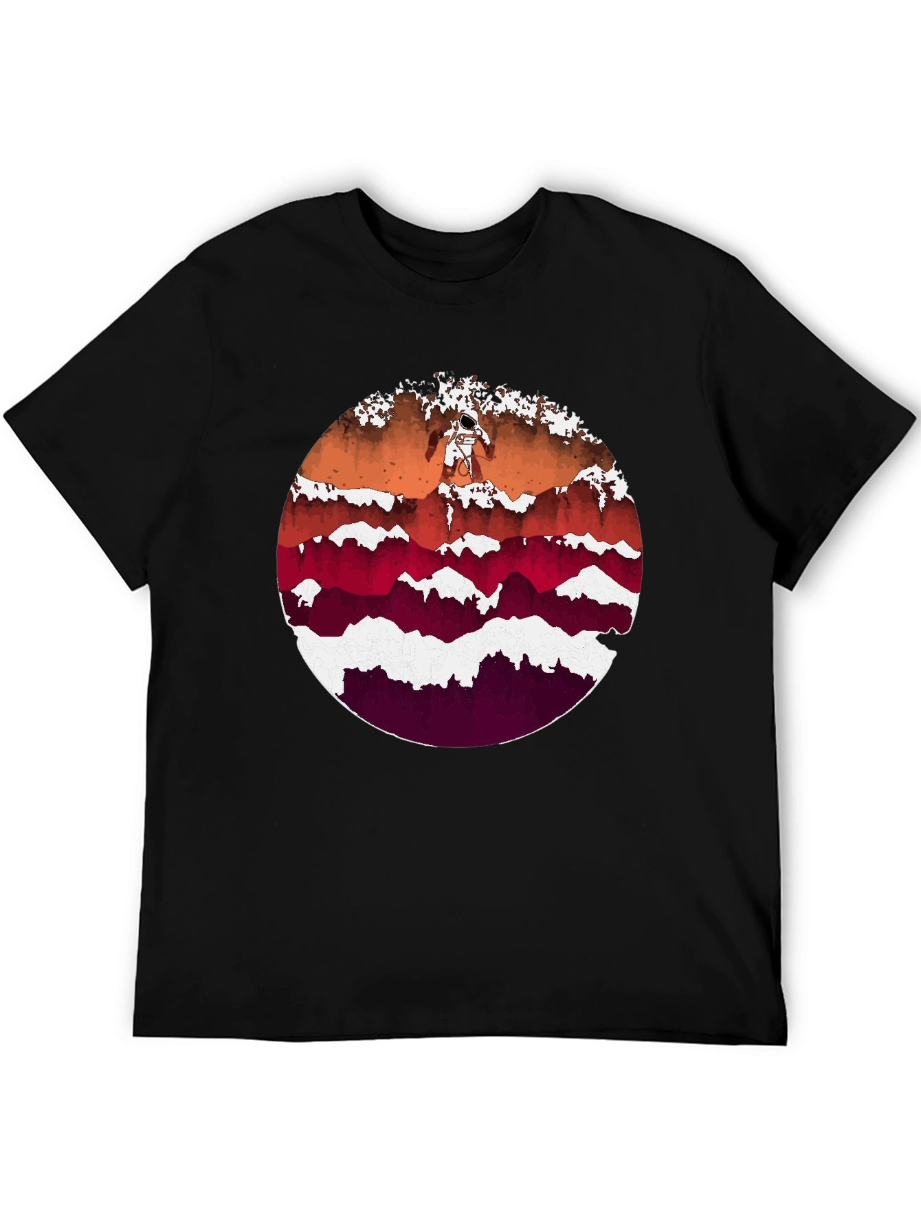Astronaut Mountainscape Graphic Tee - Black - 5