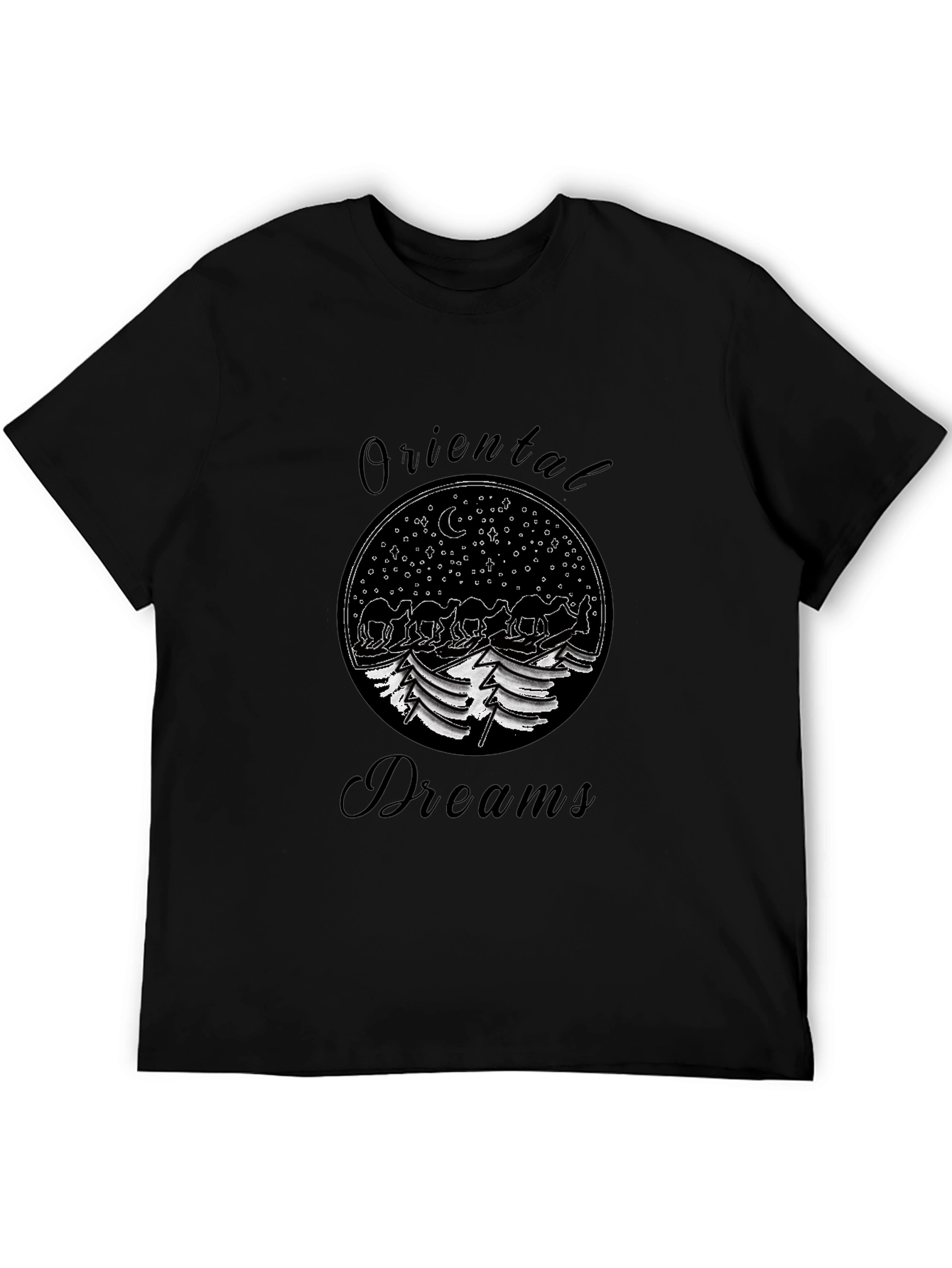 Black Oriental Dreams Graphic T-Shirt view 5